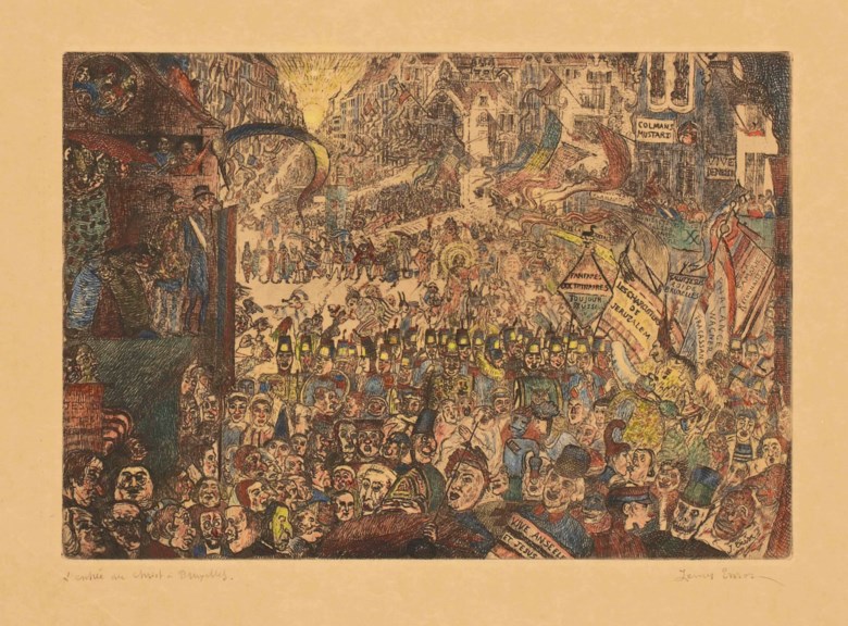 James Ensor (1860-1949), L’Entrée du Christ à Bruxelles (The Entry of Christ into Brussels). Sold for £74,500 on 19 March 2014 at Christie’s in London