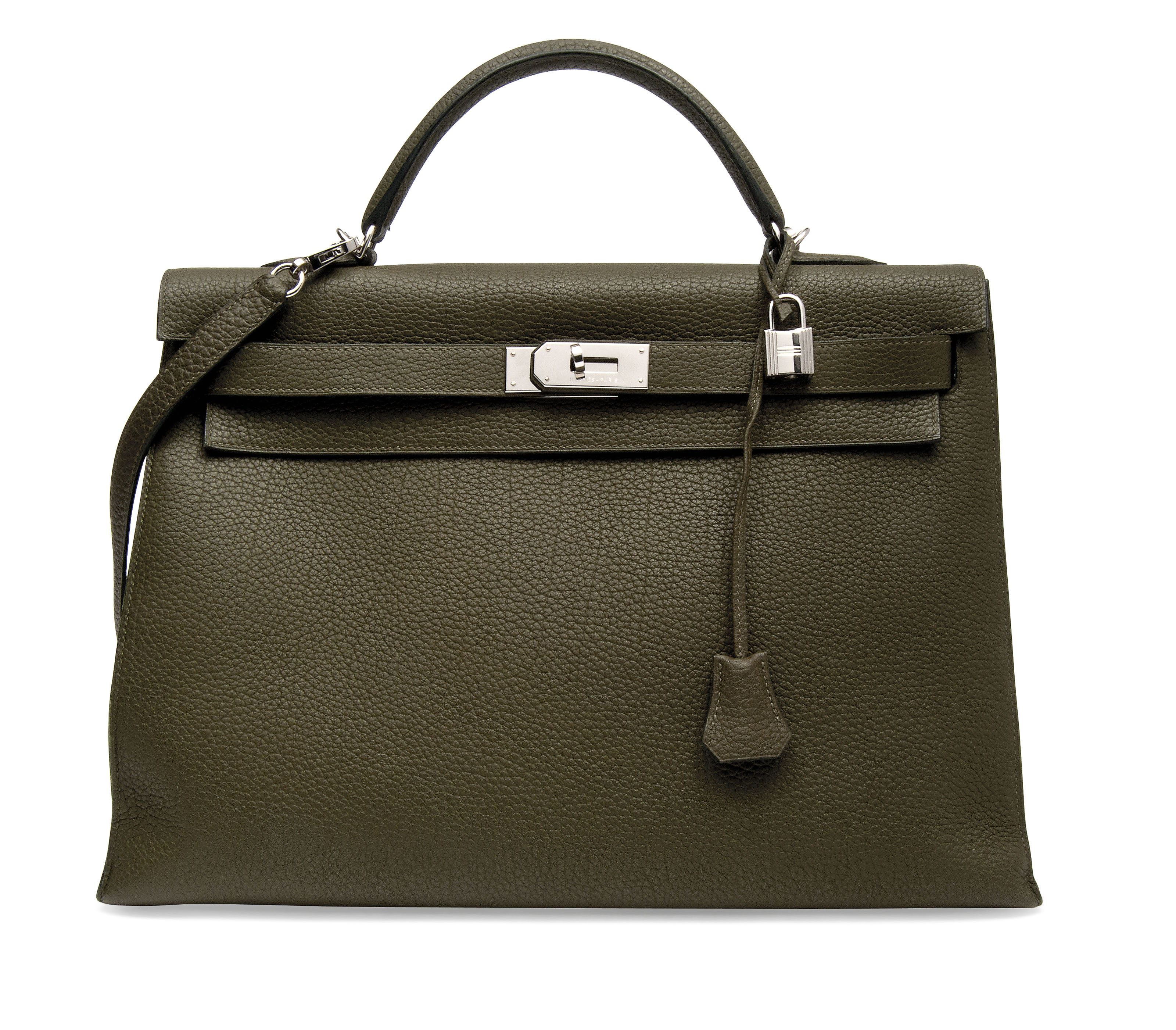 AN OLIVE GREEN LEATHER KELLY BAG HERM S 2009 Christie s