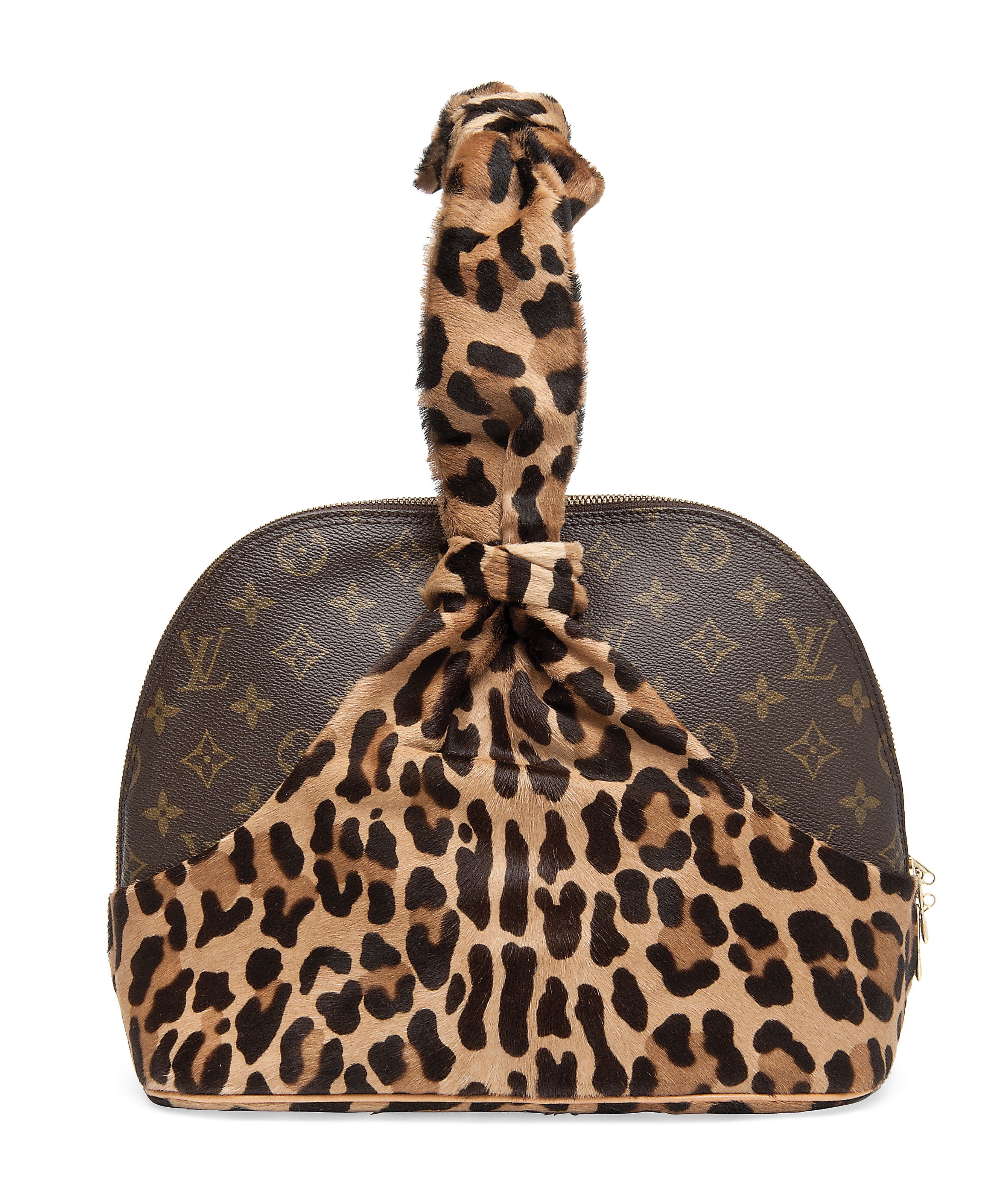A LIMITED EDITION MONOGRAM CANVAS AND LEOPARD PRINT PONYSKIN 1996 CENTENAIRE ALMA BAG AZZEDINE ALAIA FOR LOUIS VUITTON 1996 Christie s