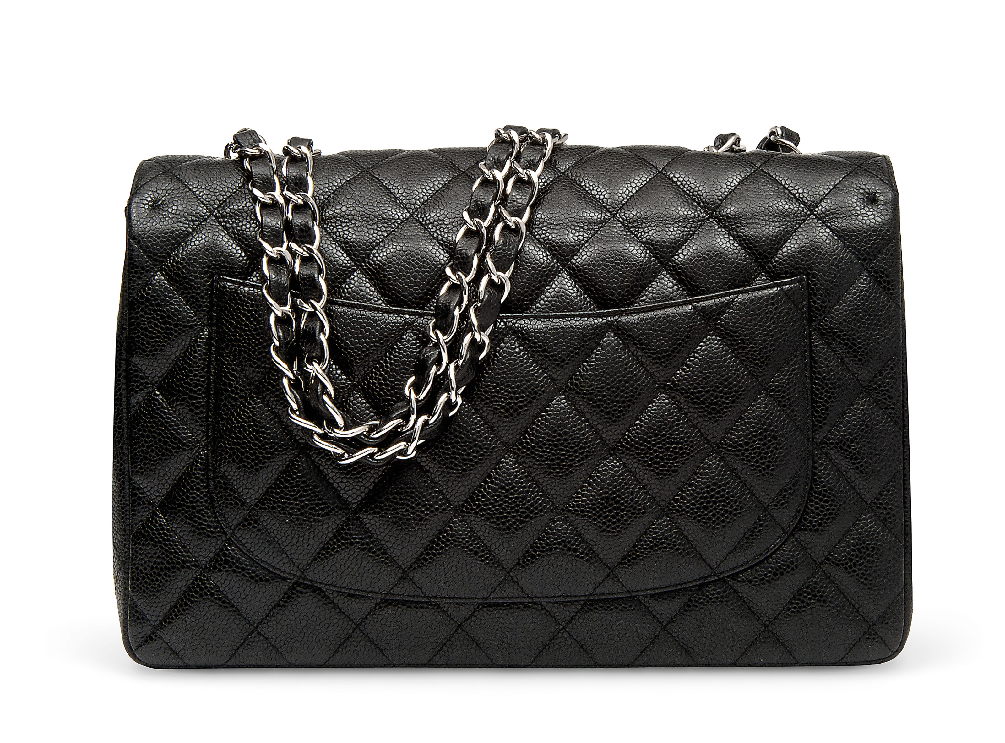A BLACK CAVIAR LEATHER CLASSIC SINGLE FLAP BAG, CHANEL, 2006-08
