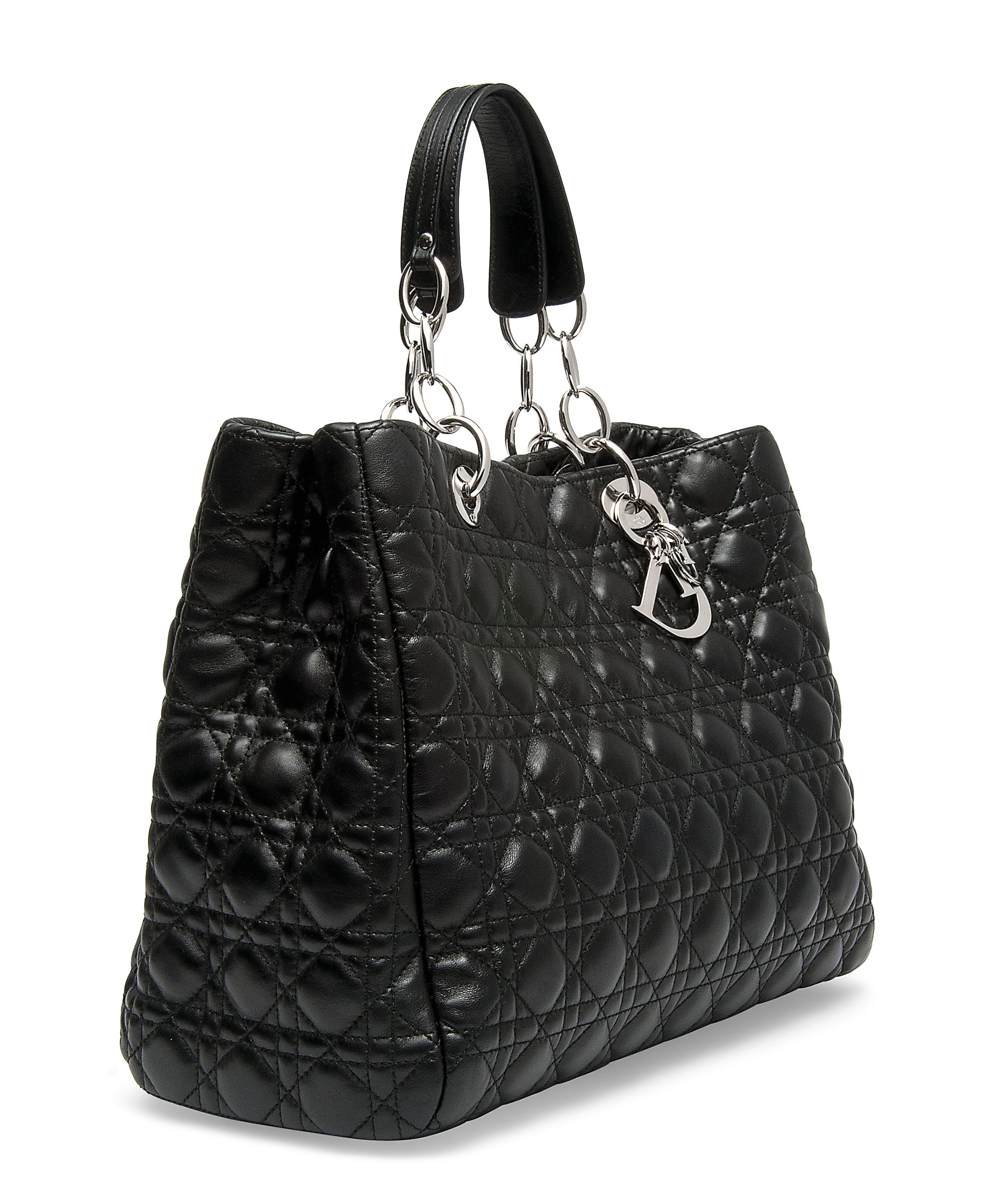 A BLACK LEATHER SOFT LADY DIOR BAG, CHRISTIAN DIOR, 2010 | Christie