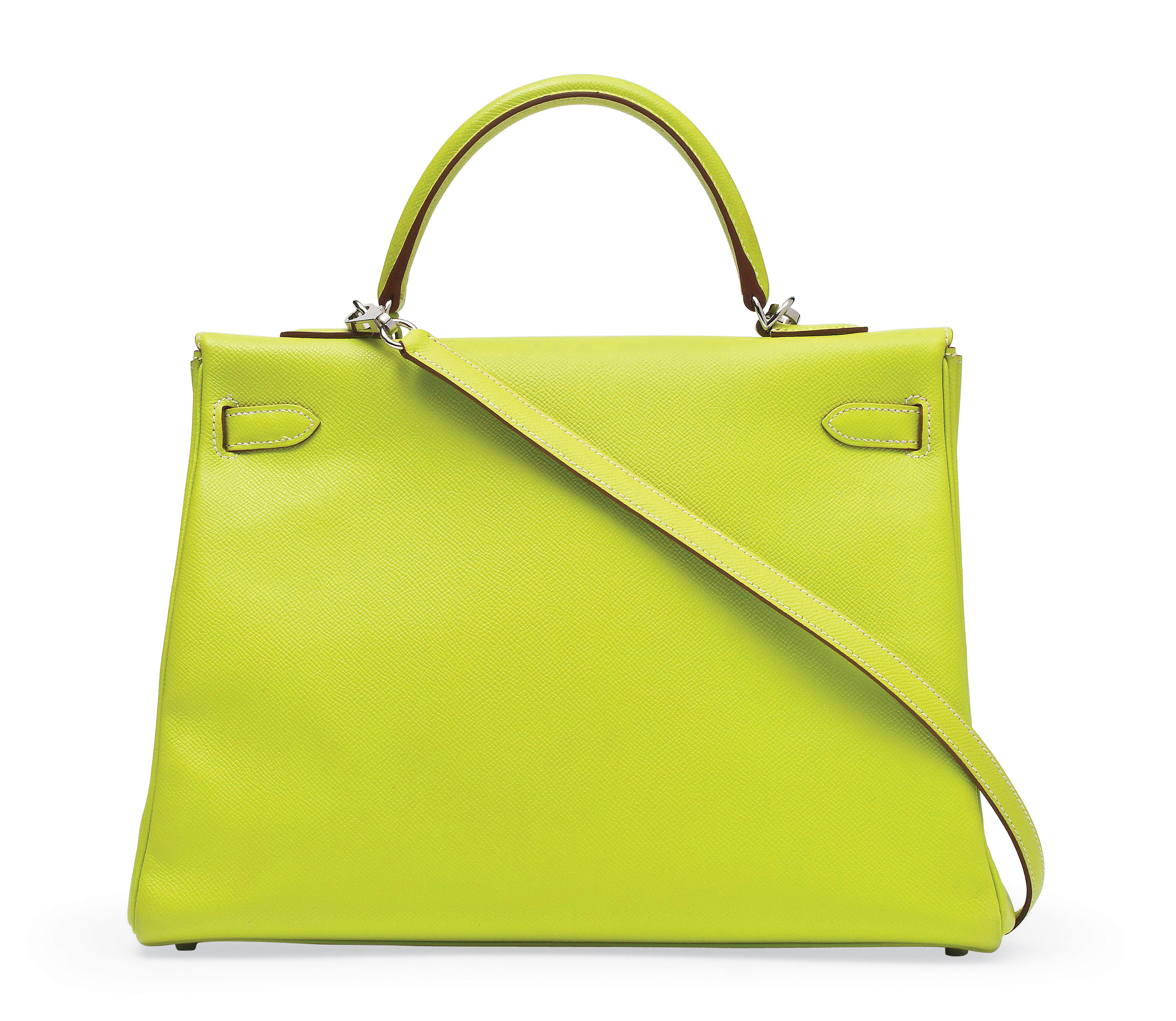 けい　モールフラワー　グリーン　イエロー A KIWI AND LICHEN EPSOM LEATHER CANDY KELLY BAG, HERMÈS, 2011