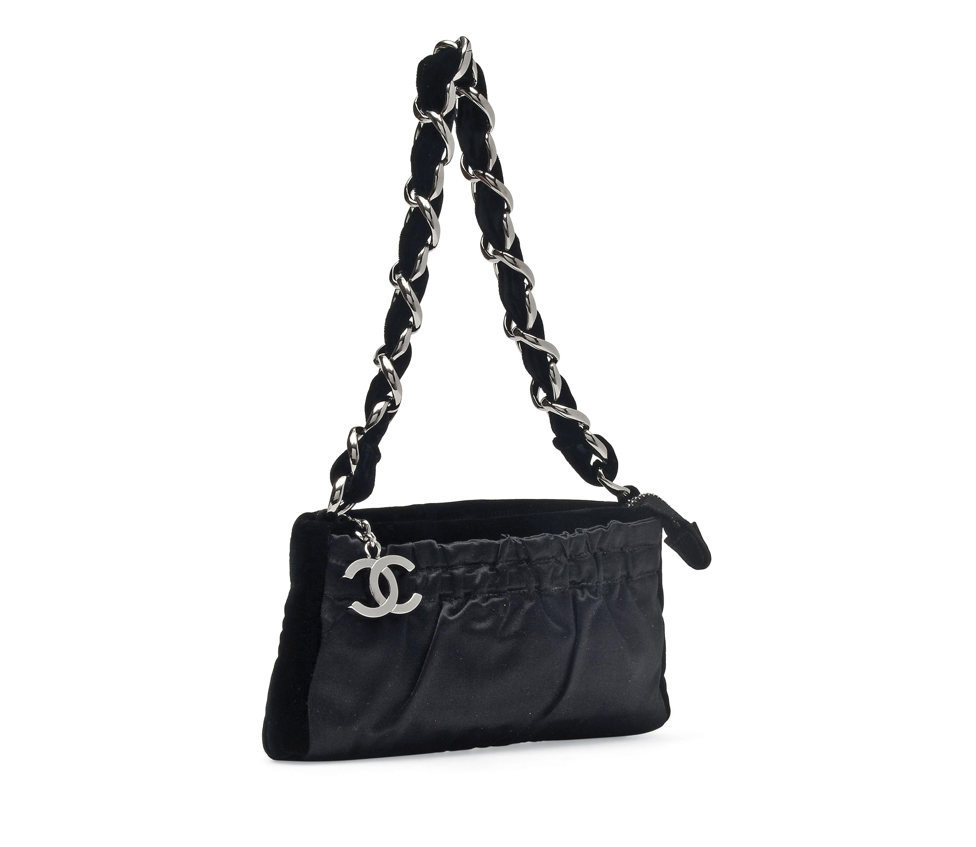 A BLACK VELVET AND SATIN EVENING BAG, CHANEL, 2004-05 | Christie's