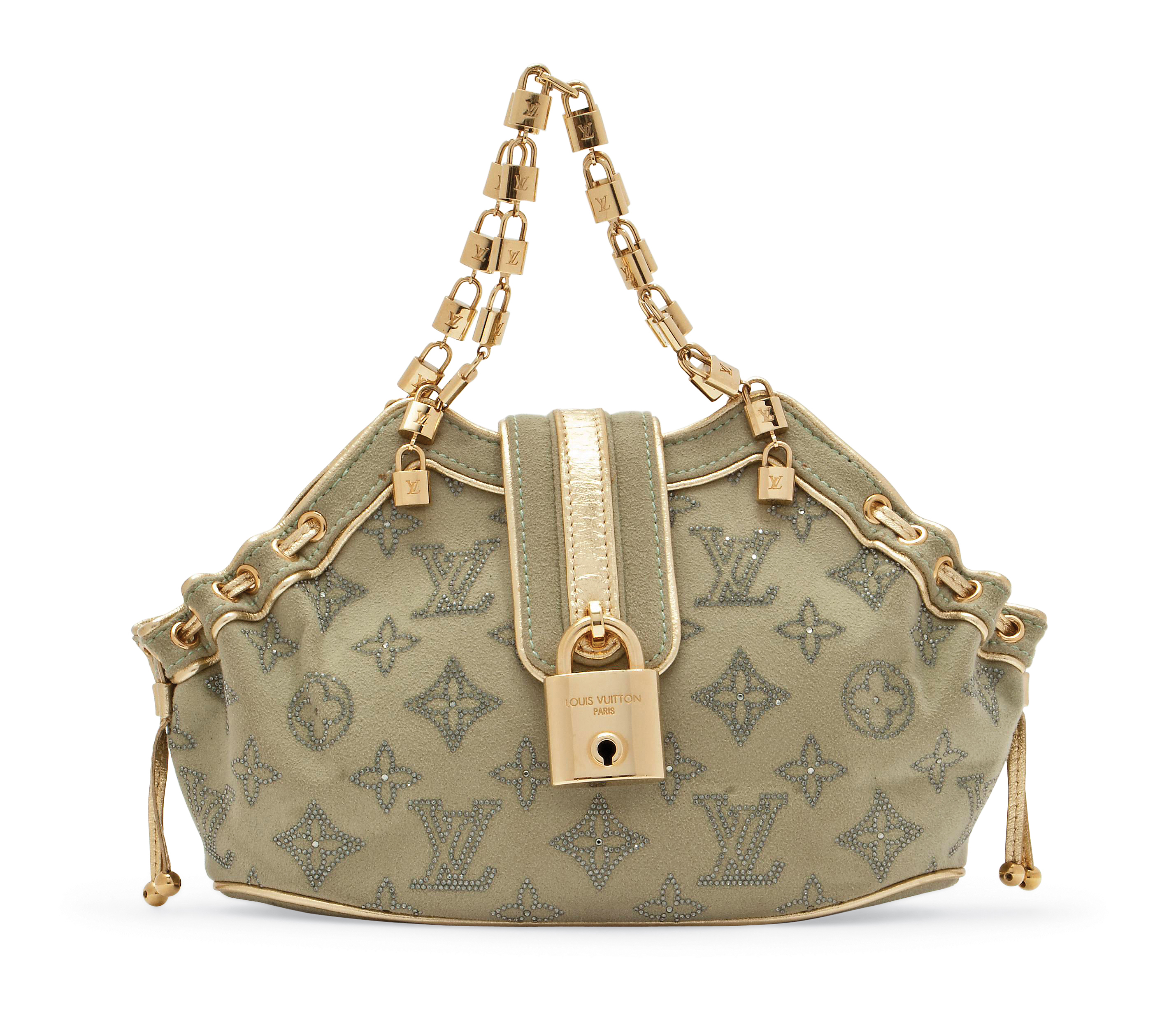 A LIMITED EDITION JADE GREEN MONOGRAM SUEDE SWAROVSKI STRASS THEDA BAG LES EXTRAORDINAIRES LOUIS VUITTON 2004 Christie s