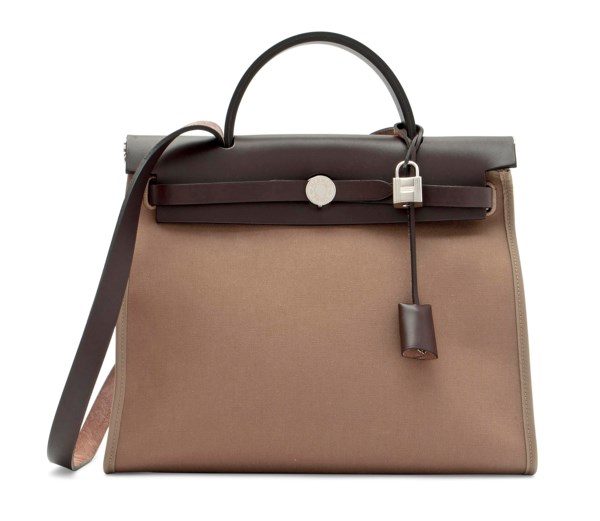 An Etoupe Toile Officier And Ebene Hunter Leather Herbag Zip Hermes 11 Christie S