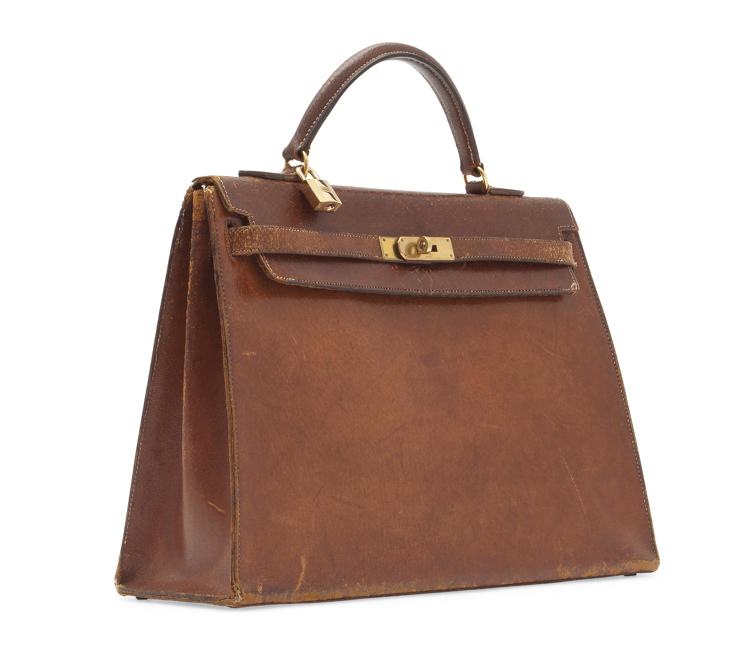 A CHESTNUT BROWN PÉCARI LEATHER KELLY BAG, HERMÈS, PROBABLY 1959