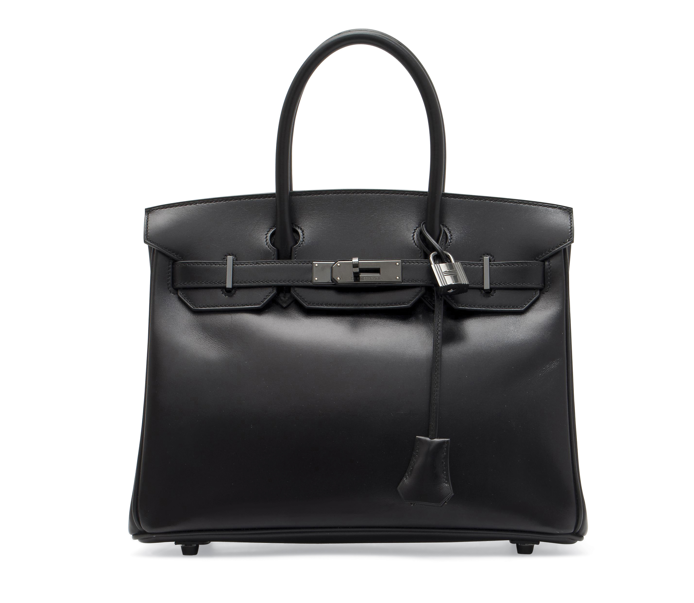 A SPECIAL ORDER BI-COLOUR BLACK BOX LEATHER AND VIOLET CROCODILE