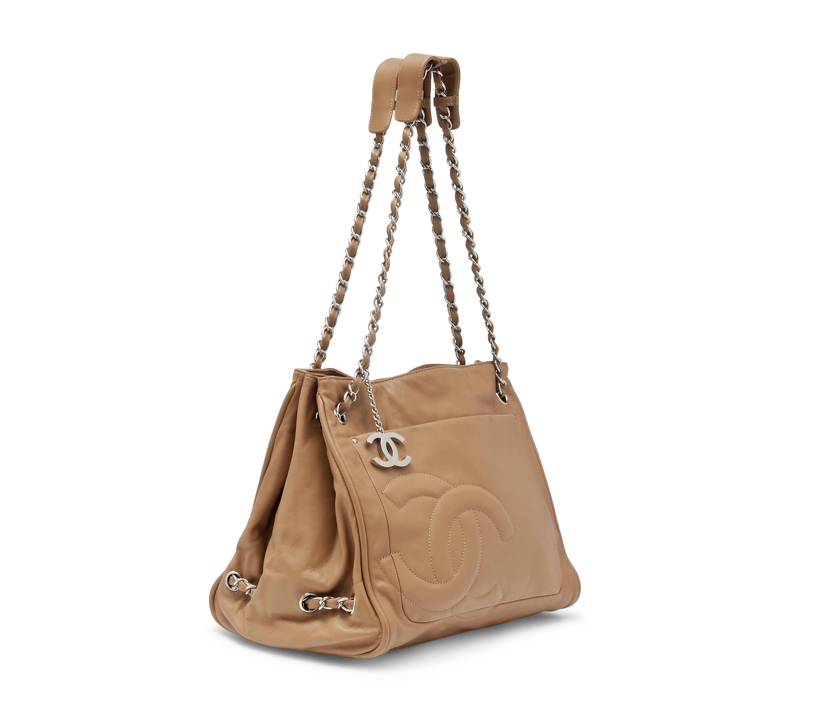 A BEIGE LEATHER TOTE BAG, CHANEL, 2006-08 | Christie's