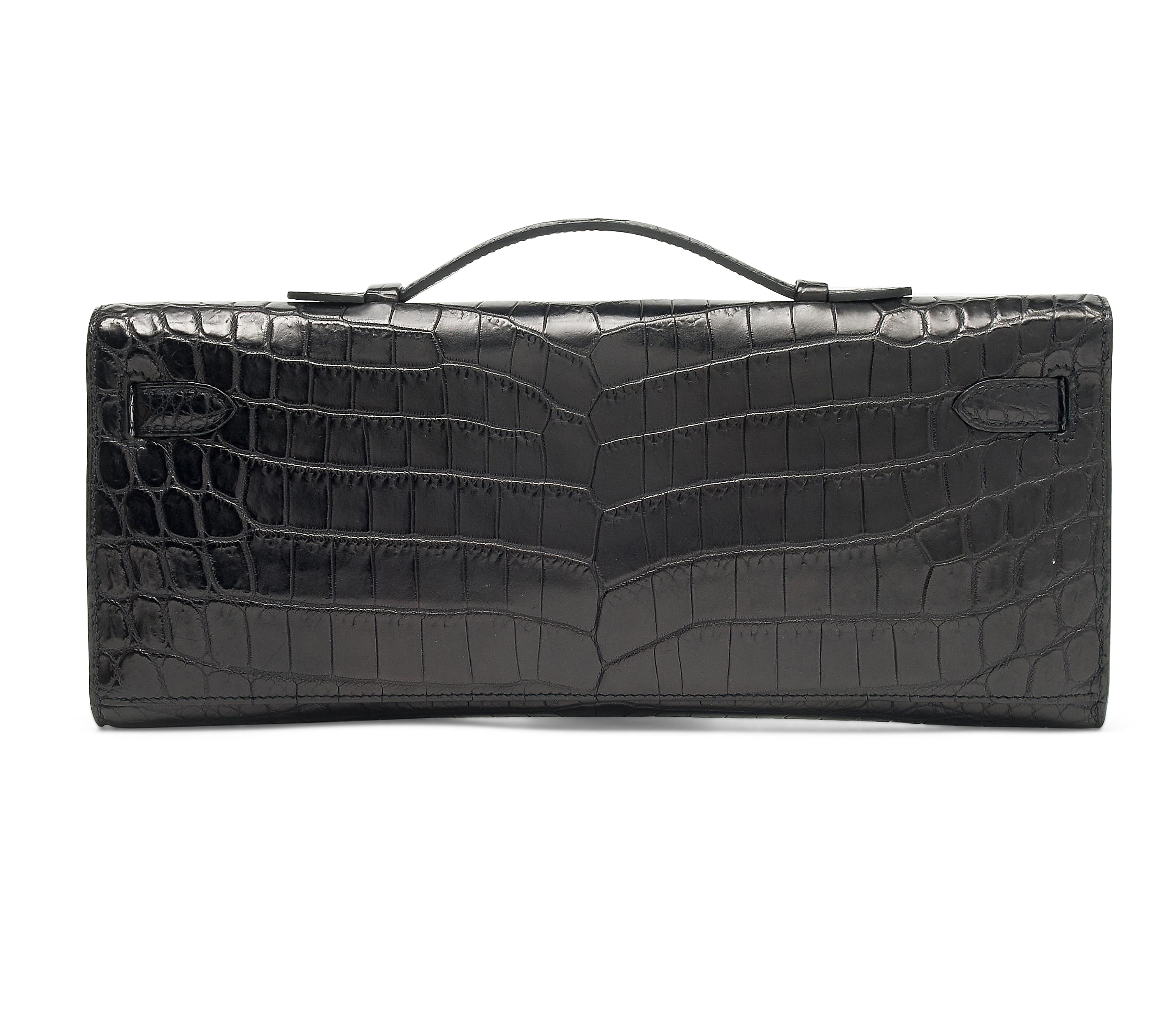 A LIMITED EDITION SO BLACK MATTE CROCODILE KELLY CUT CLUTCH BAG HERMES 2010 Christie s