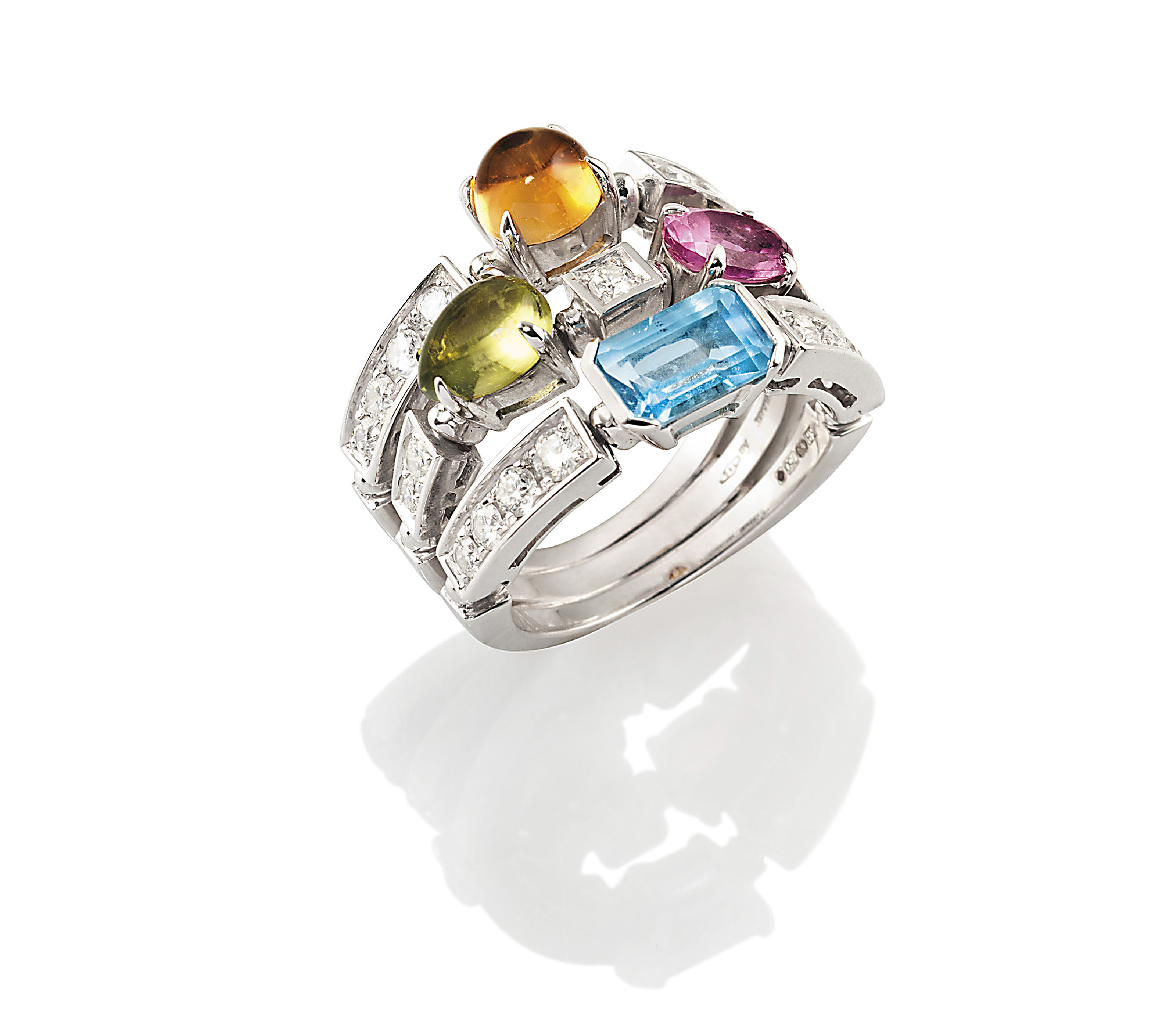 A GEM-SET AND WHITE GOLD 'ALLEGRA' RING, BY BULGARI Christie's