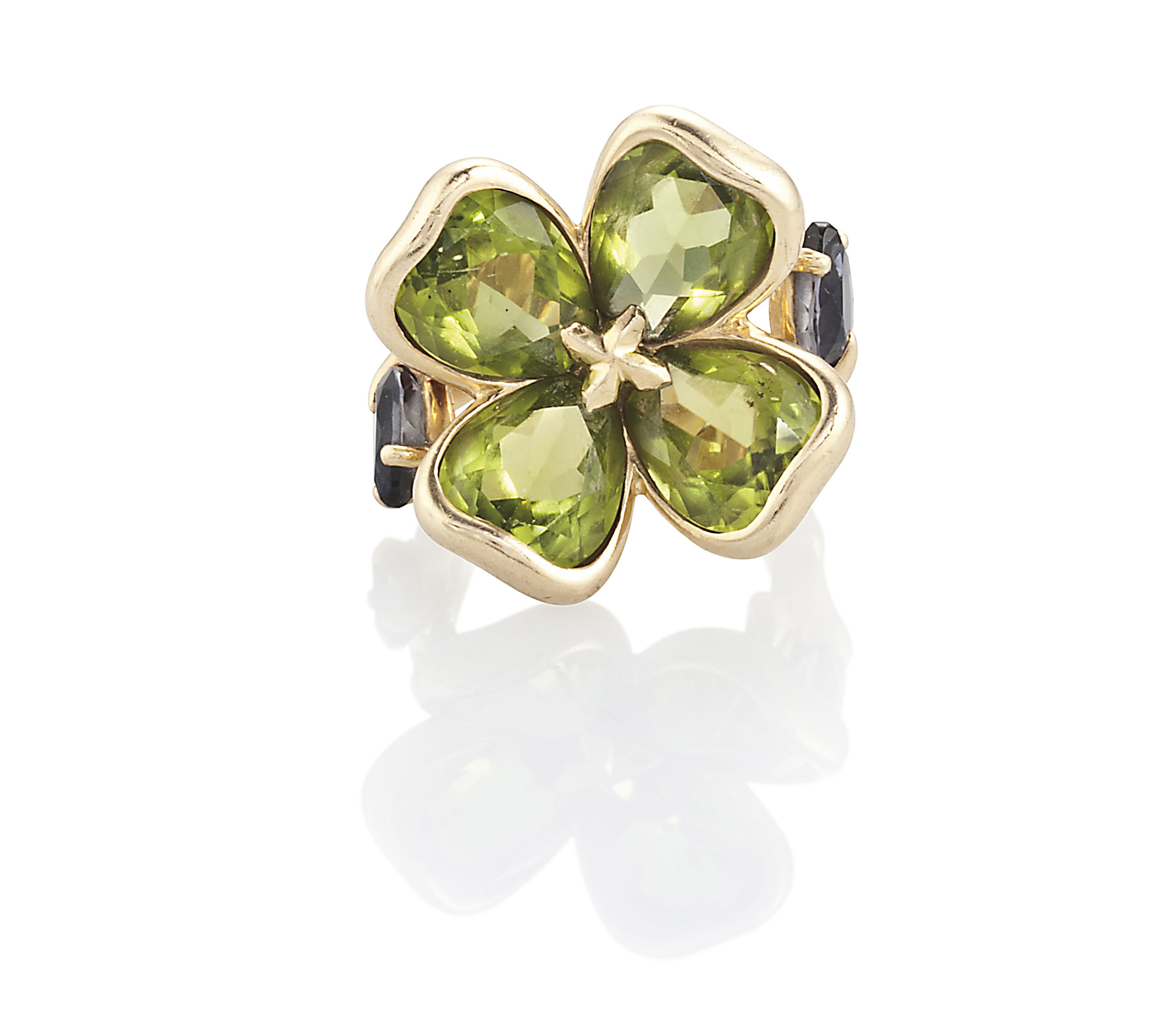 Peridot flower deals ring