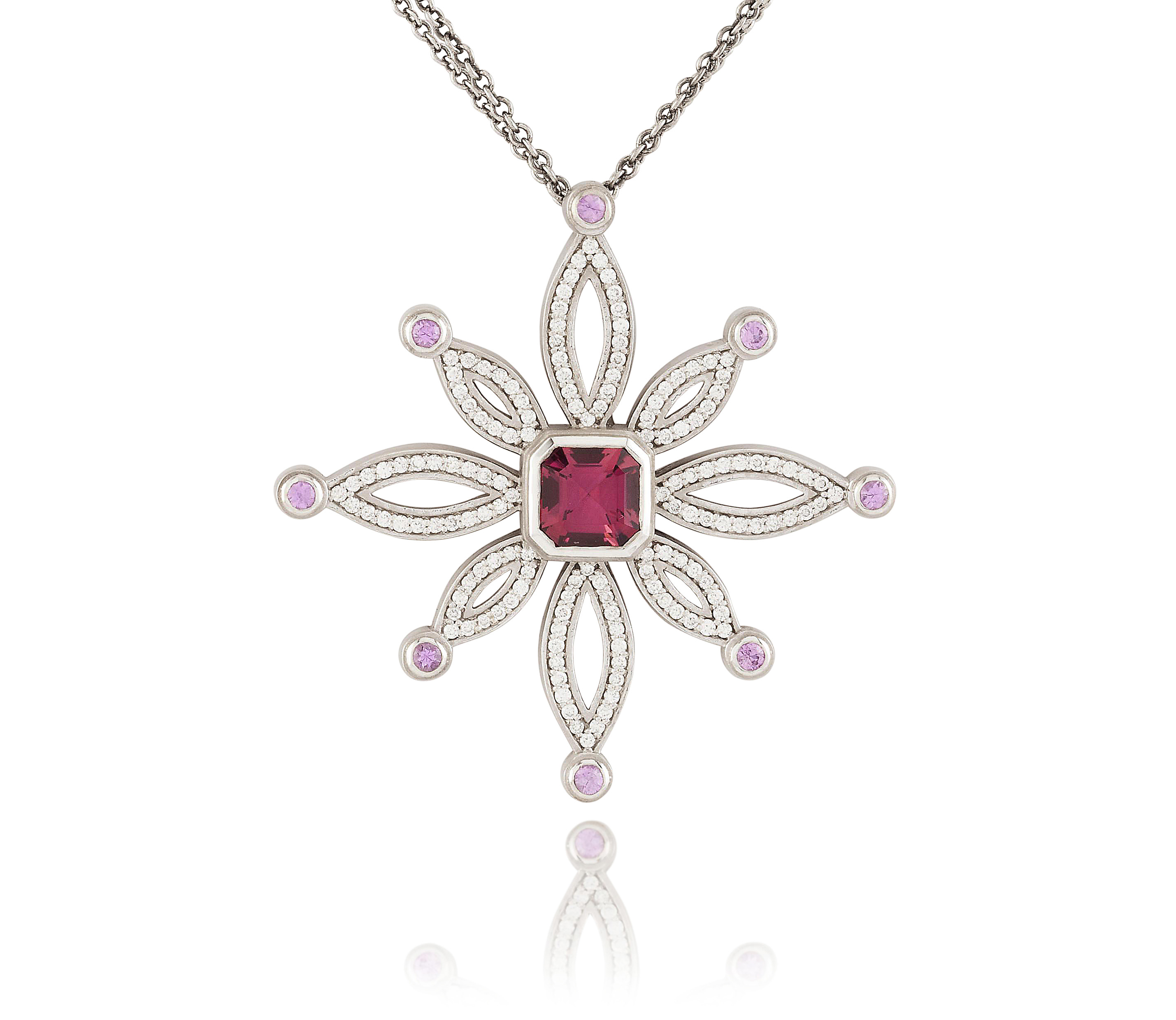 A PINK TOURMALINE AND DIAMOND PENDANT NECKLACE, BY SAM LEHR, Christie’s