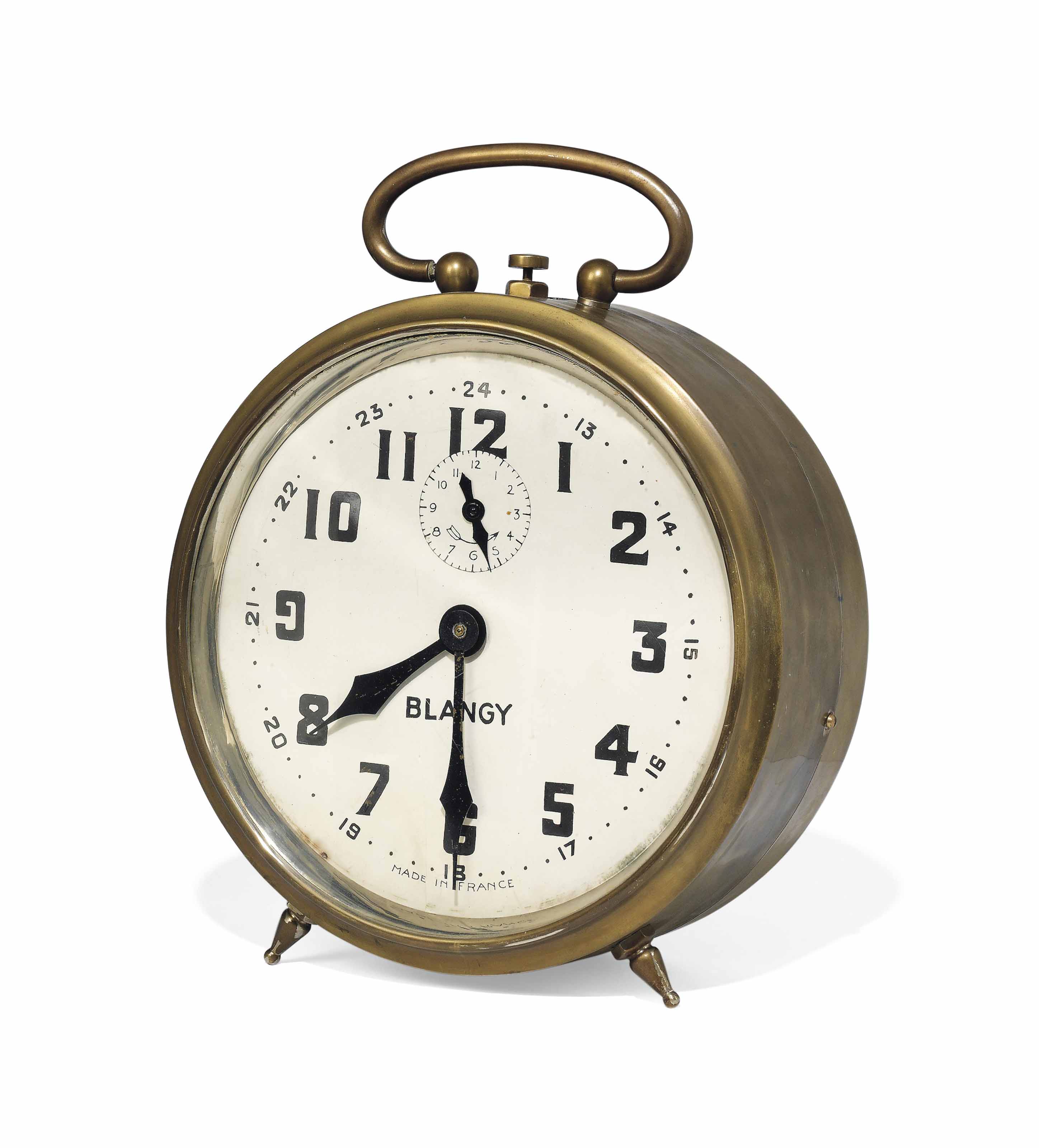 AN OVERSIZED FRENCH BRASS ALARM CLOCK , BY BLANGY, MID20TH CENTURY Christie's