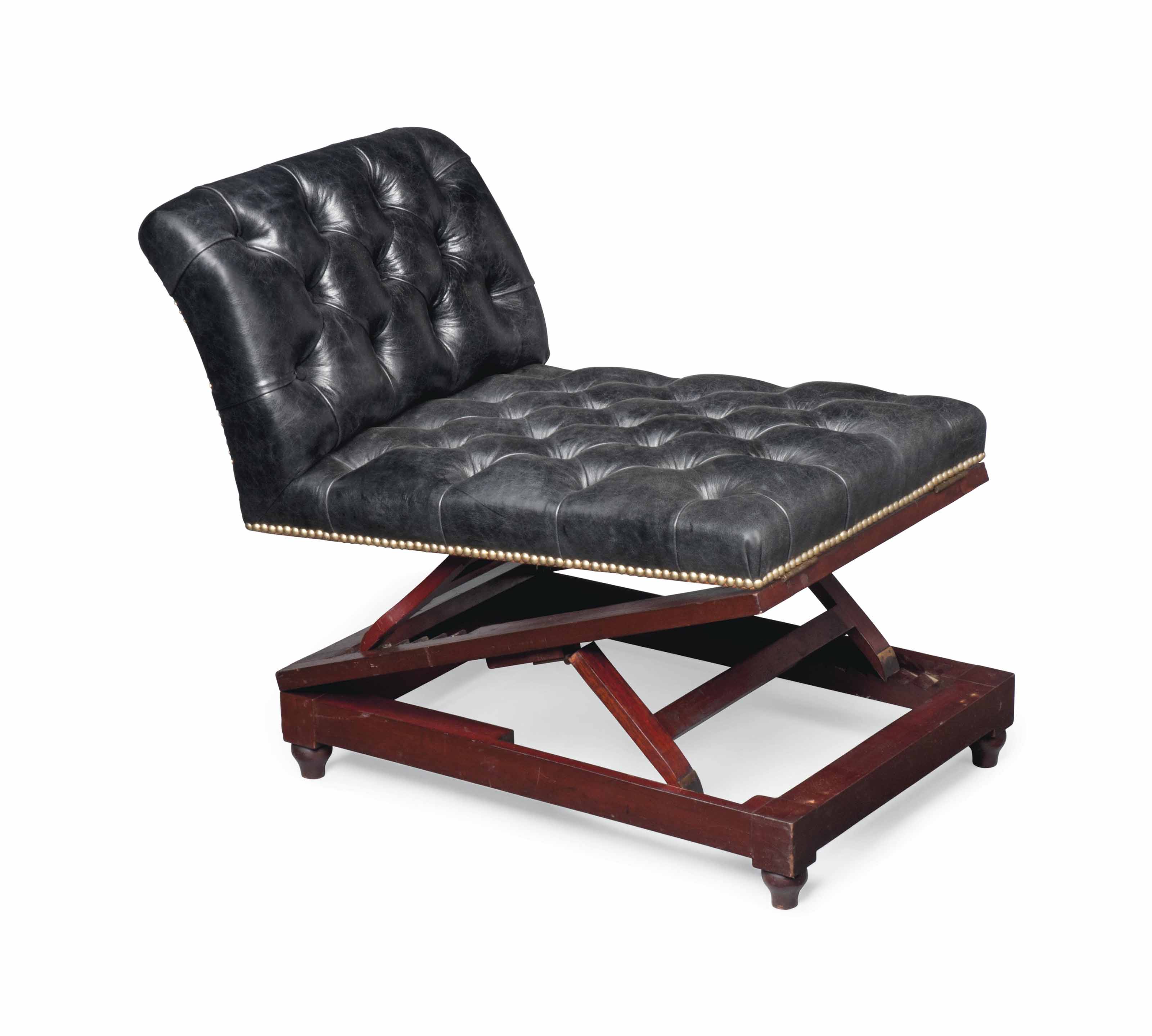 A VICTORIAN MAHOGANY ADJUSTABLE FOOT STOOL , BY J. WARD, LATE 19TH