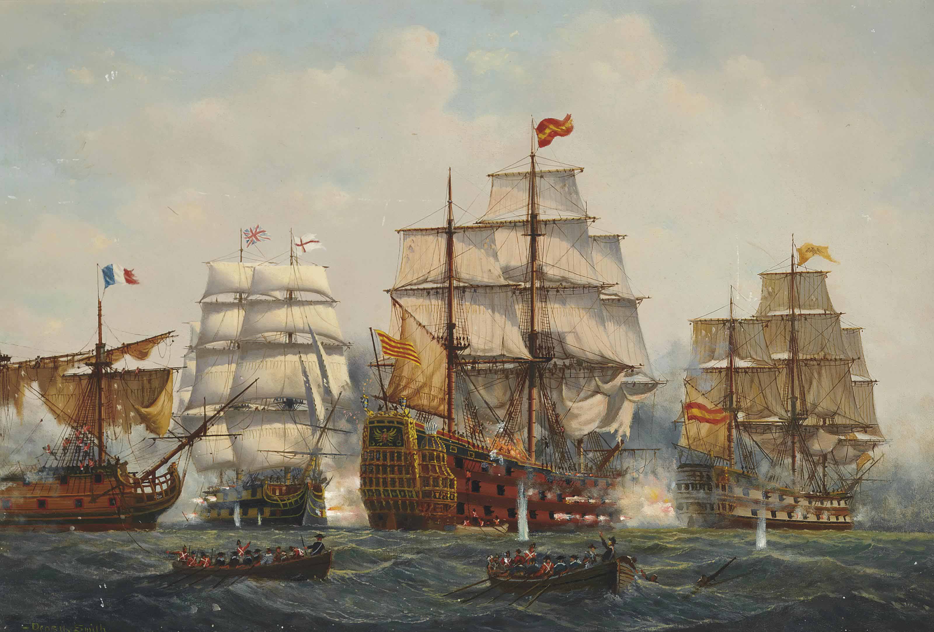 denzil-smith-20th-century-the-battle-of-trafalgar-21st-october-1805