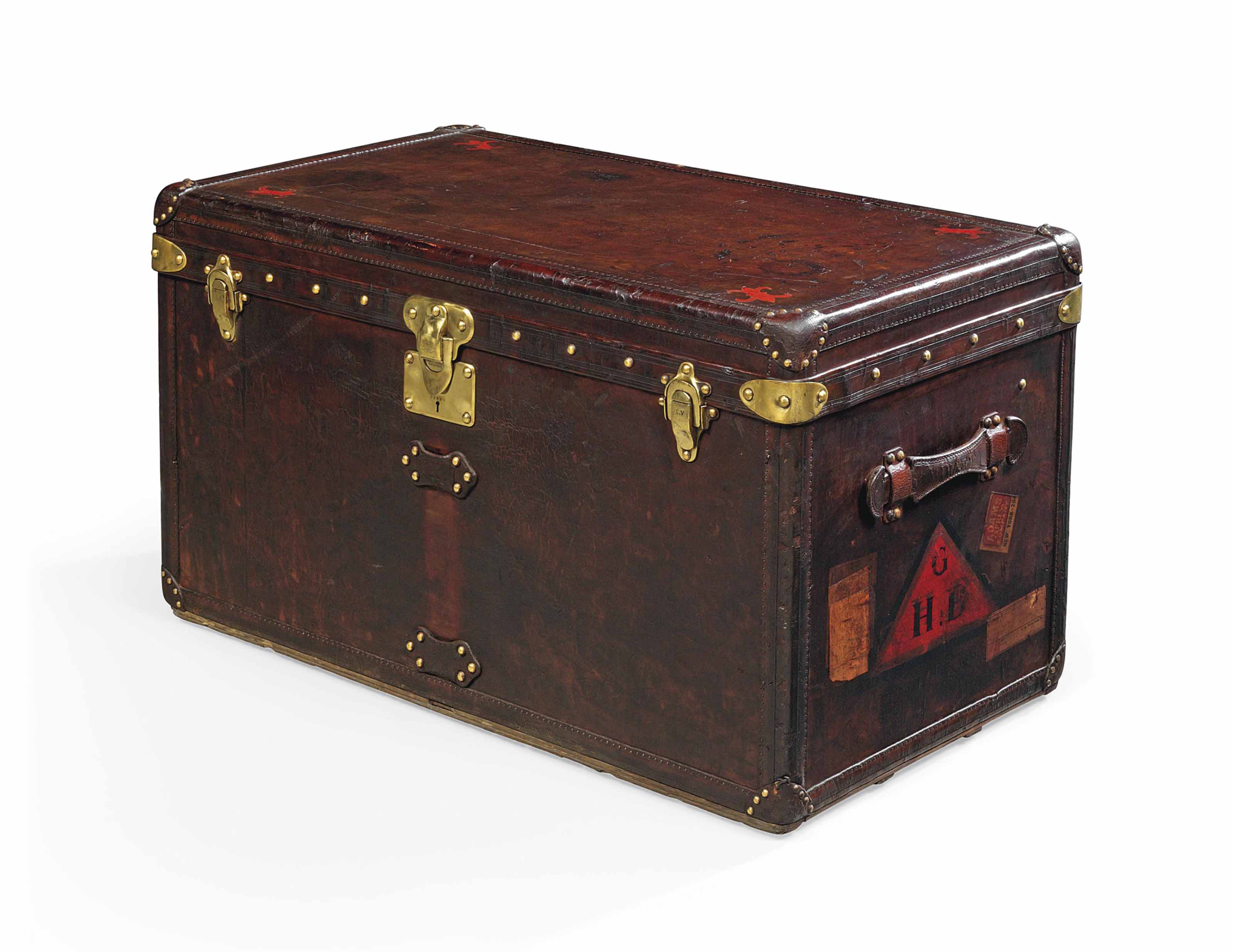 louis vuitton leather trunk