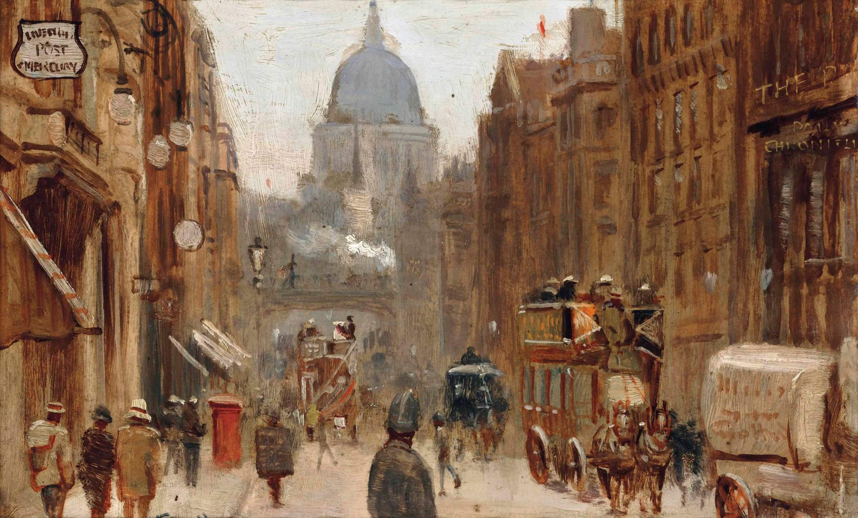 George Hyde Pownall (1876-1932), St Paul's Cathedral viewed from Fleet ...