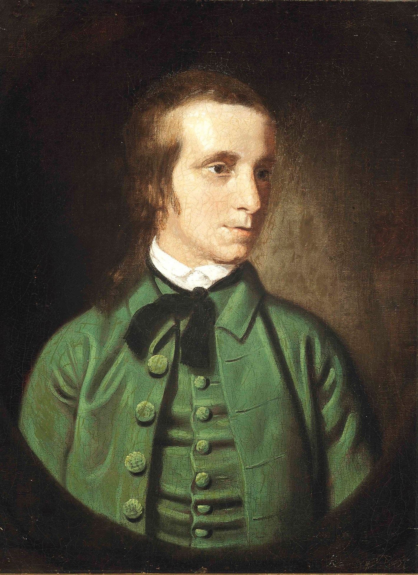 Follower of Joseph Wright of Derby, Portrait of a young man, half
