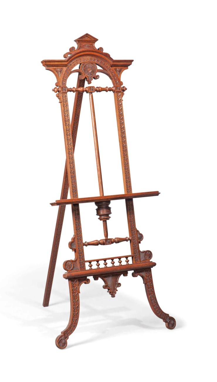 A LATE VICTORIAN OAK GALLERY EASEL, LATE 19TH CENTURY Christie's