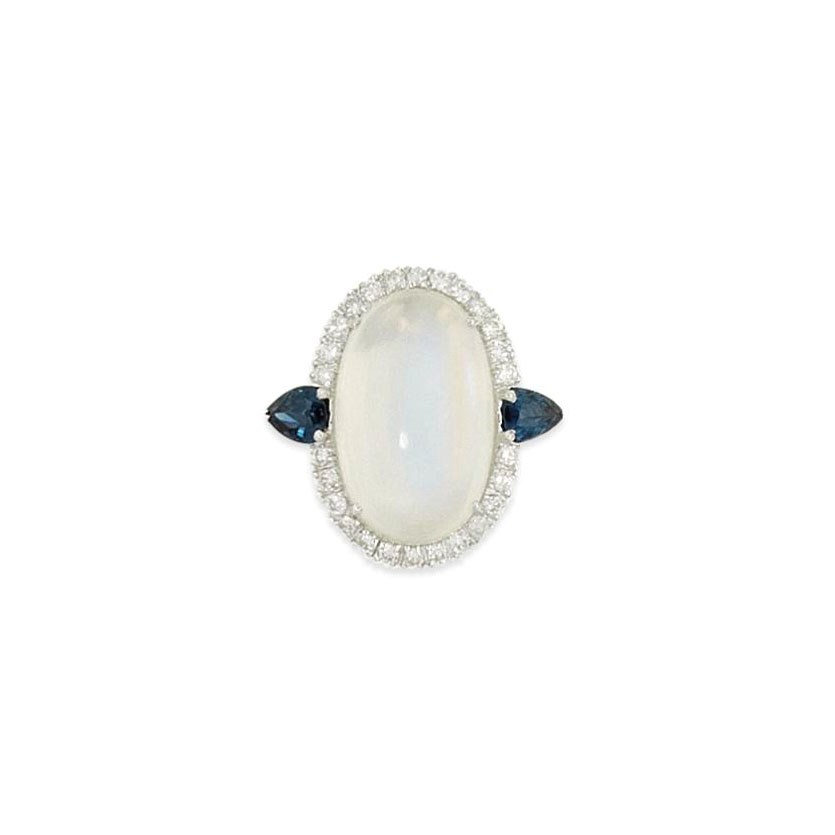 A moonstone, sapphire and diamond ring Christie's