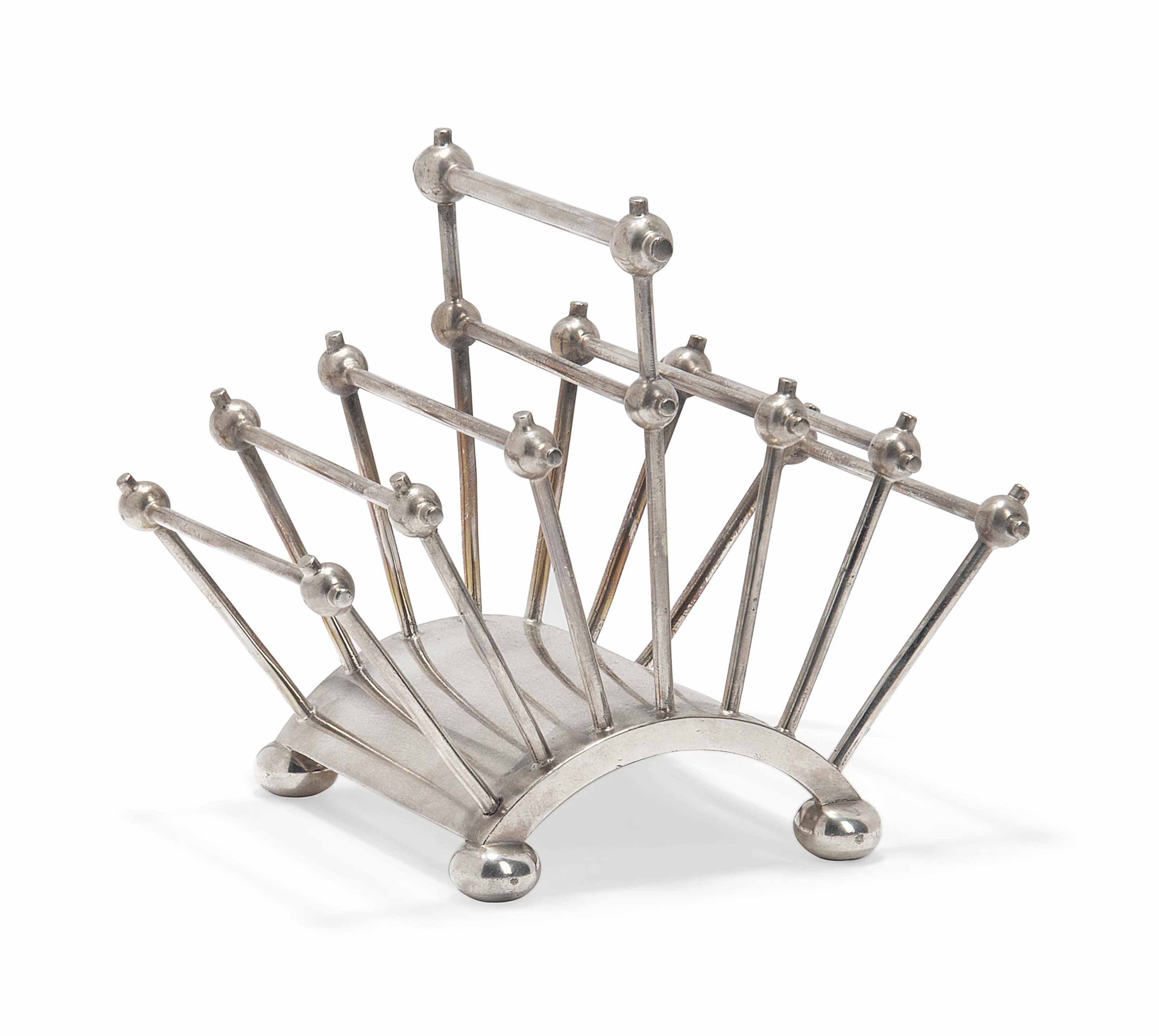 A Christopher Dresser Silver Plated Toast Rack Made By Hukin