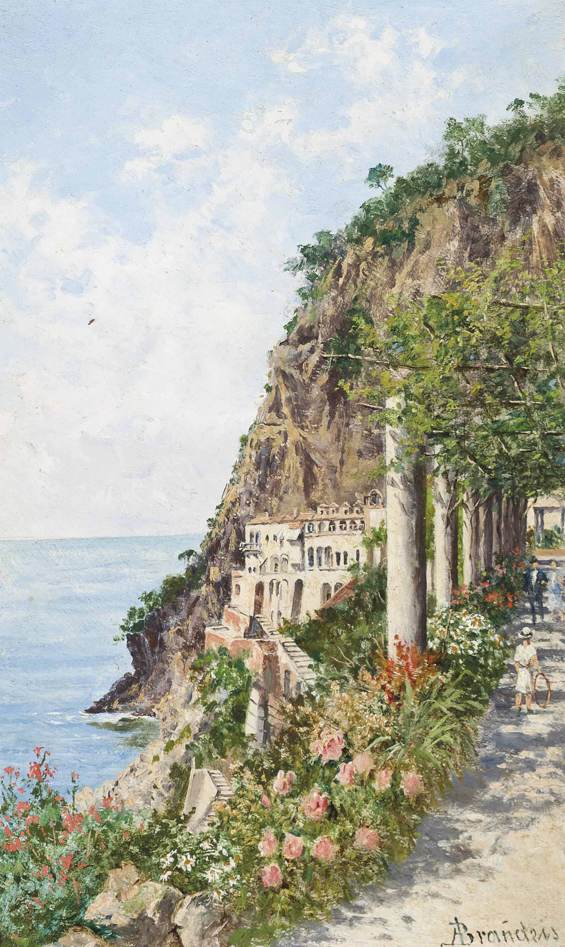Antonietta Brandeis Hungarian 1849 1910 On The Amalfi Coast
