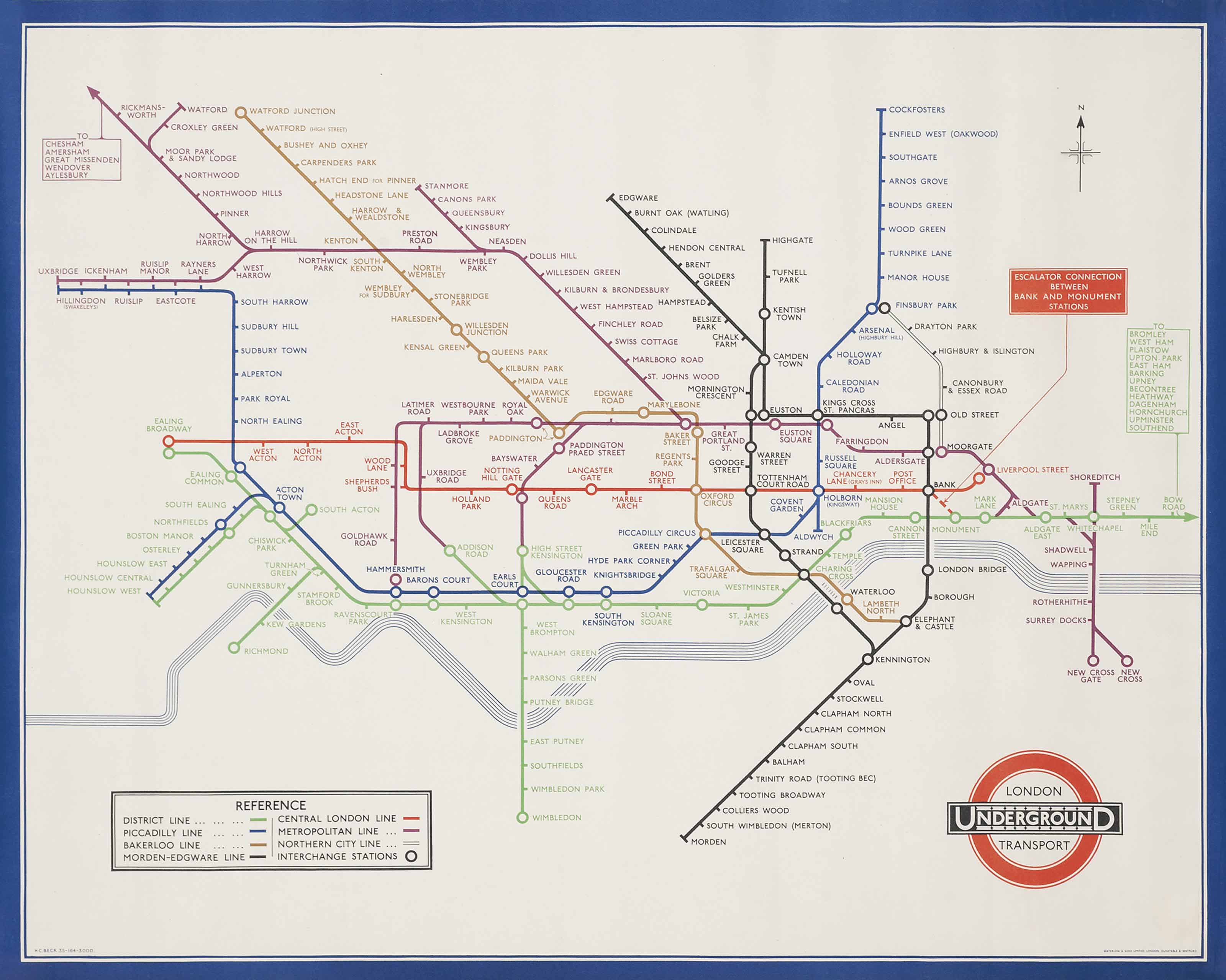 Harry Beck (Henry Charles Beck, 1902-1974) , LONDON UNDERGROUND MAP  Christie's
