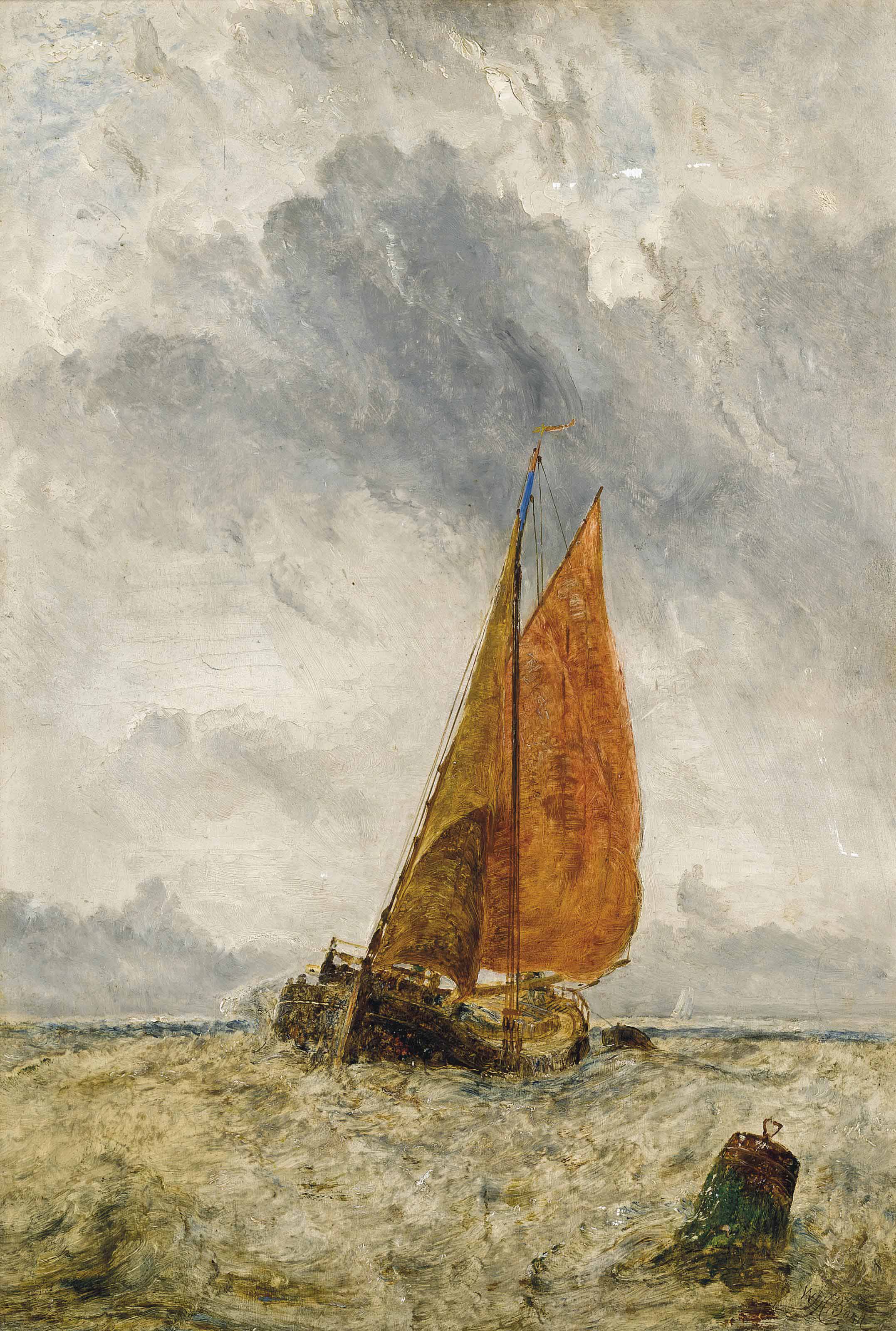 William Joseph Julius Caesar Bond 1833 1928 Hay Barge In Open Water Christie S