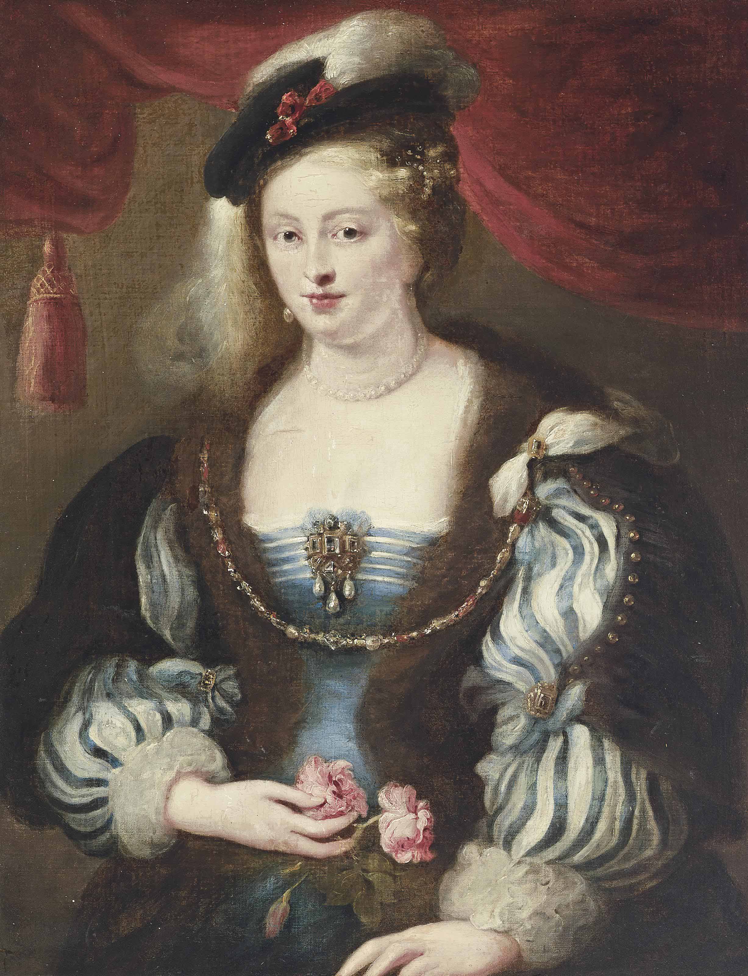 After Sir Peter Paul Rubens , Portrait of a lady, traditionally