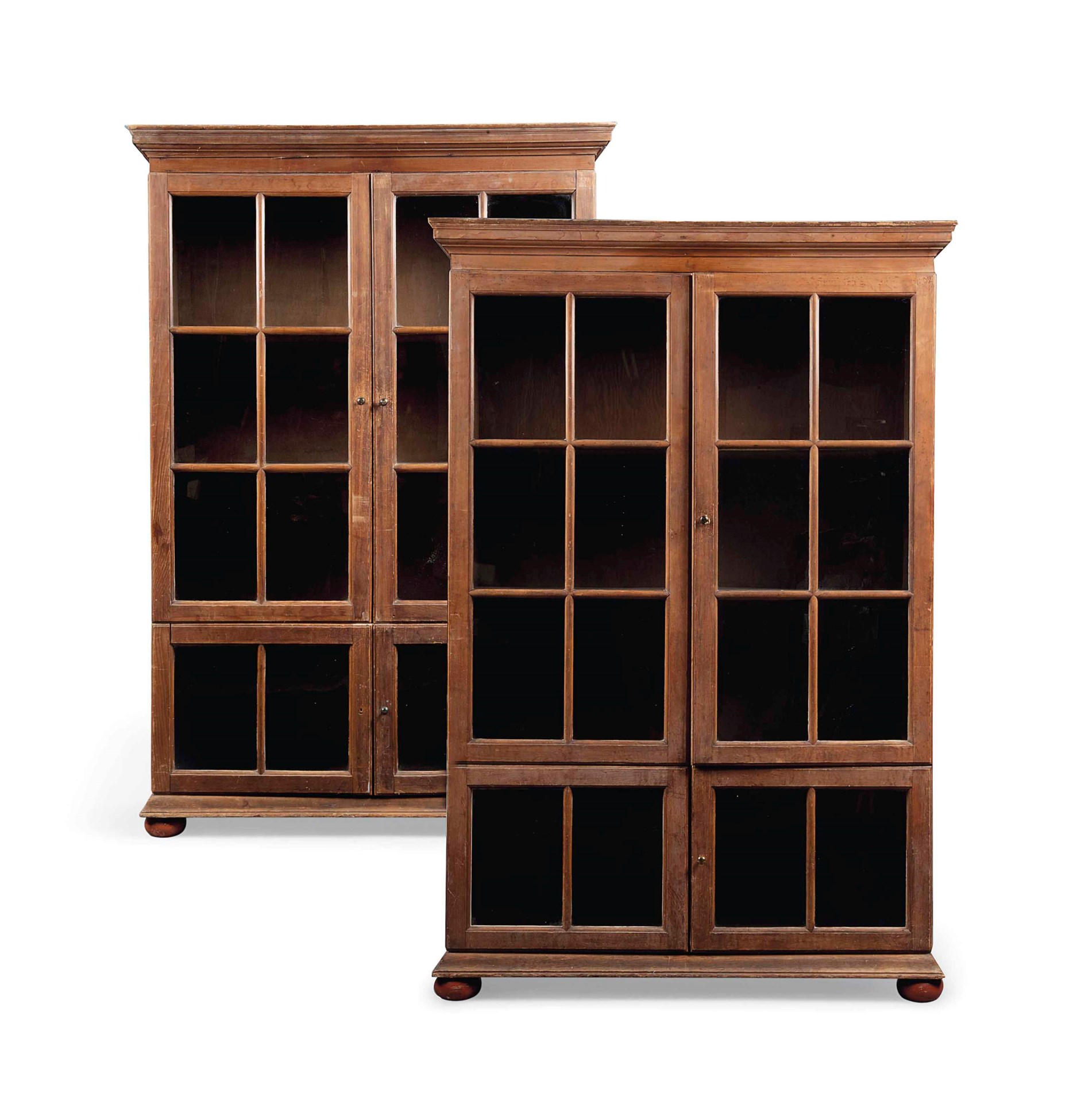 A PAIR OF PINE BOOKCASES