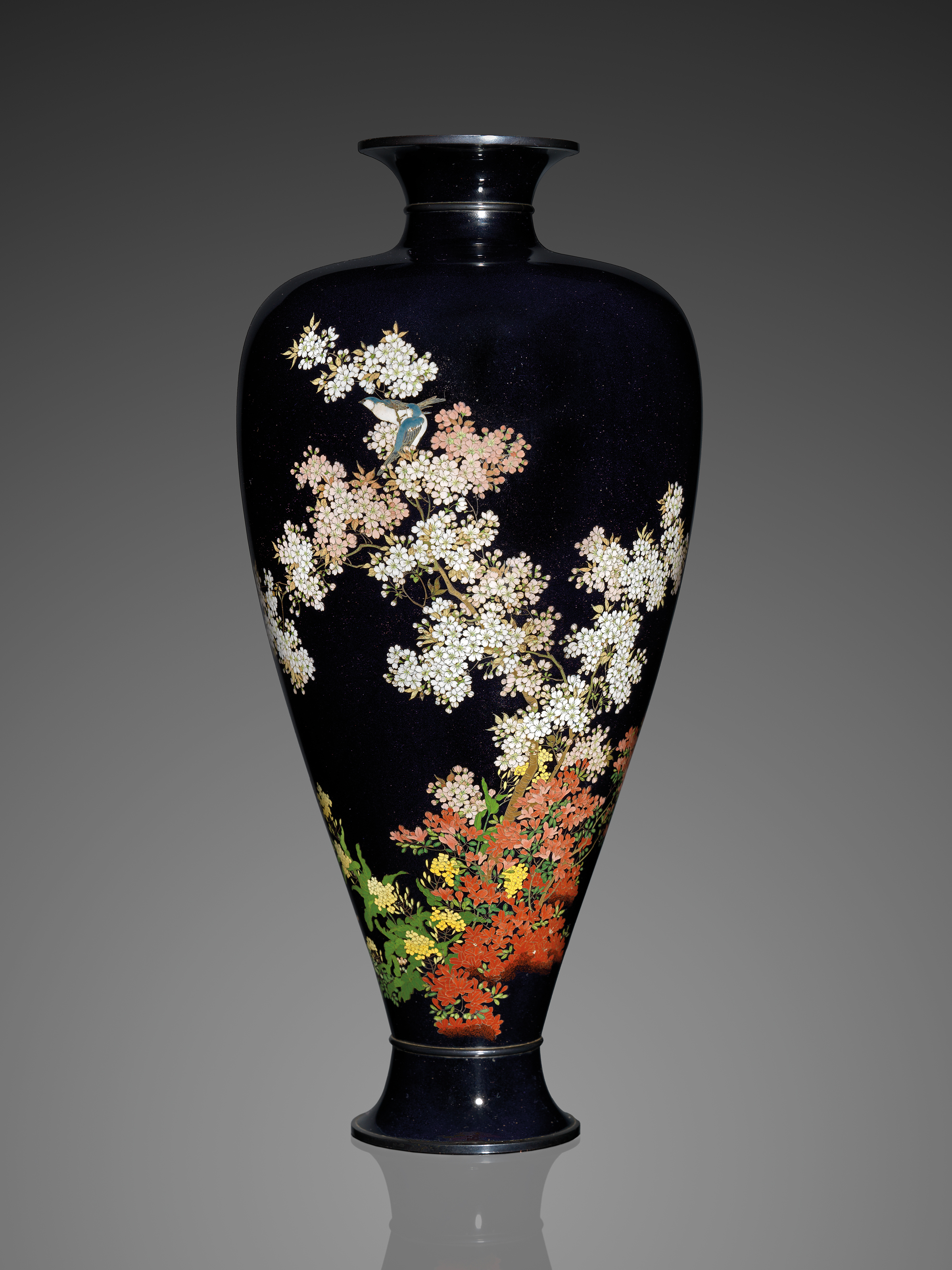 A Fine and Impressive Cloisonné Enamel Vase , SIGNED KYOTO NAMIKAWA