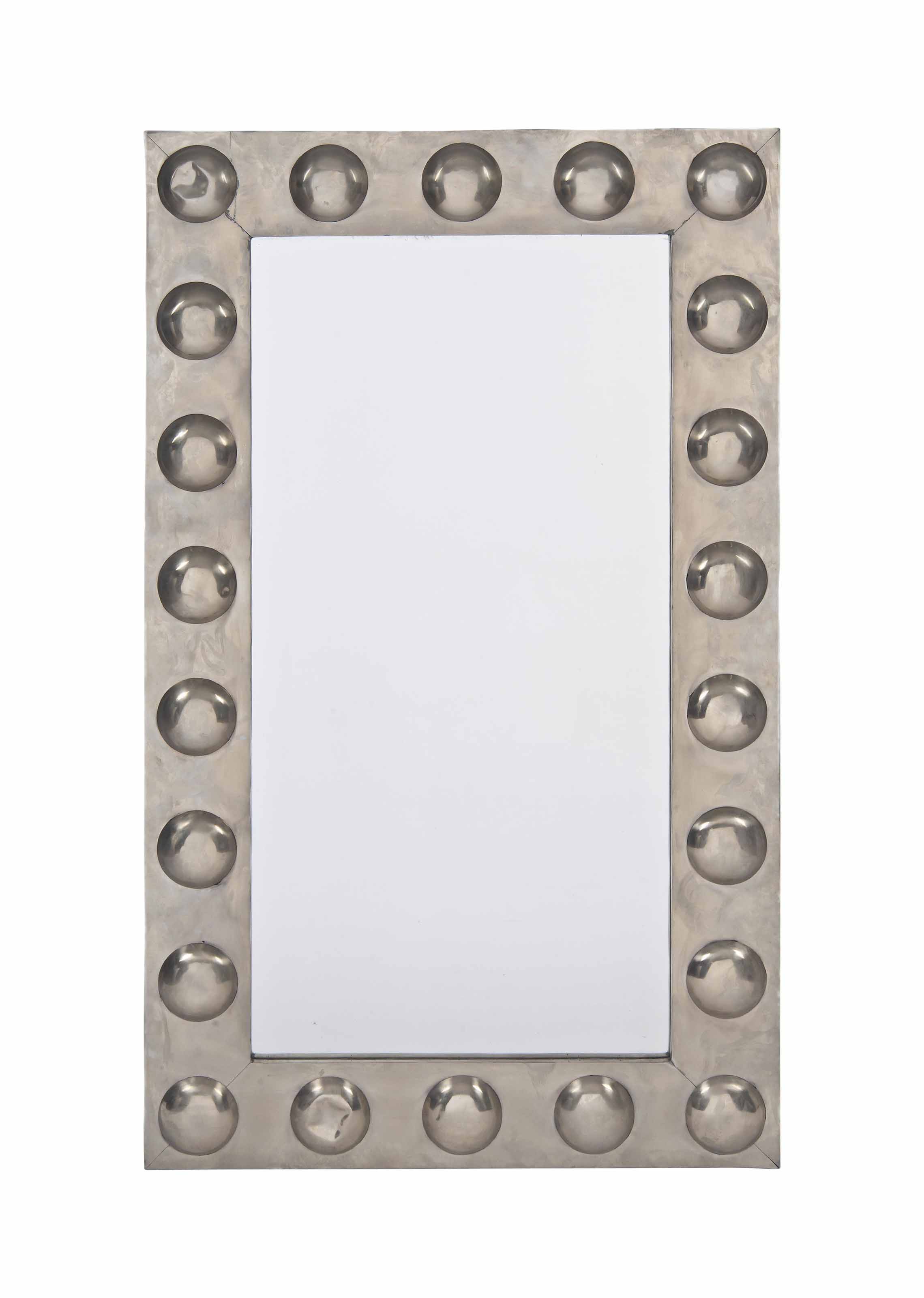 A NICKEL 'ORB' MIRROR , DESIGNED BY CHRISTOPHER HODSOLL, LATE 20TH