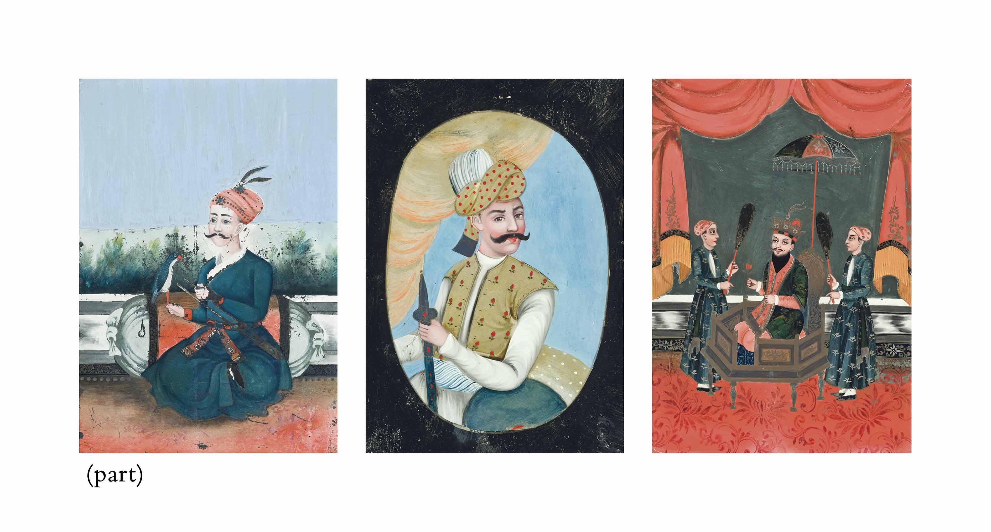 Five Reverse Glass Paintings India Or China For The Indian