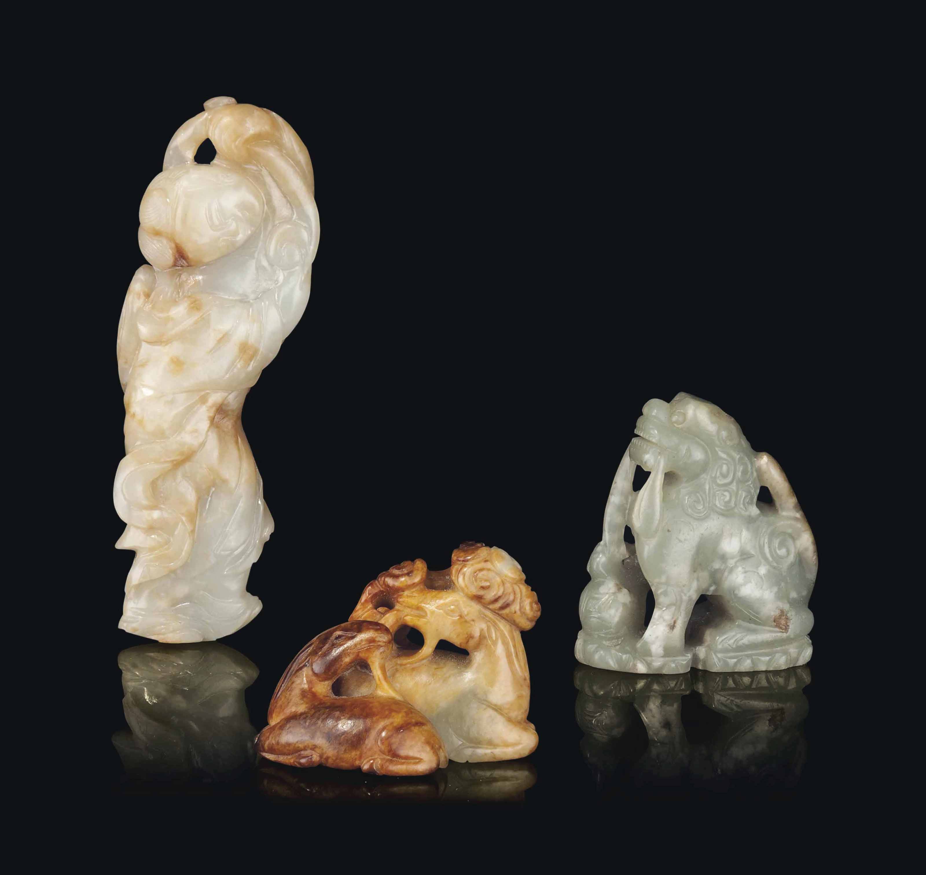 THREE JADE CARVINGS , MING DYNASTY AND LATER Christie's