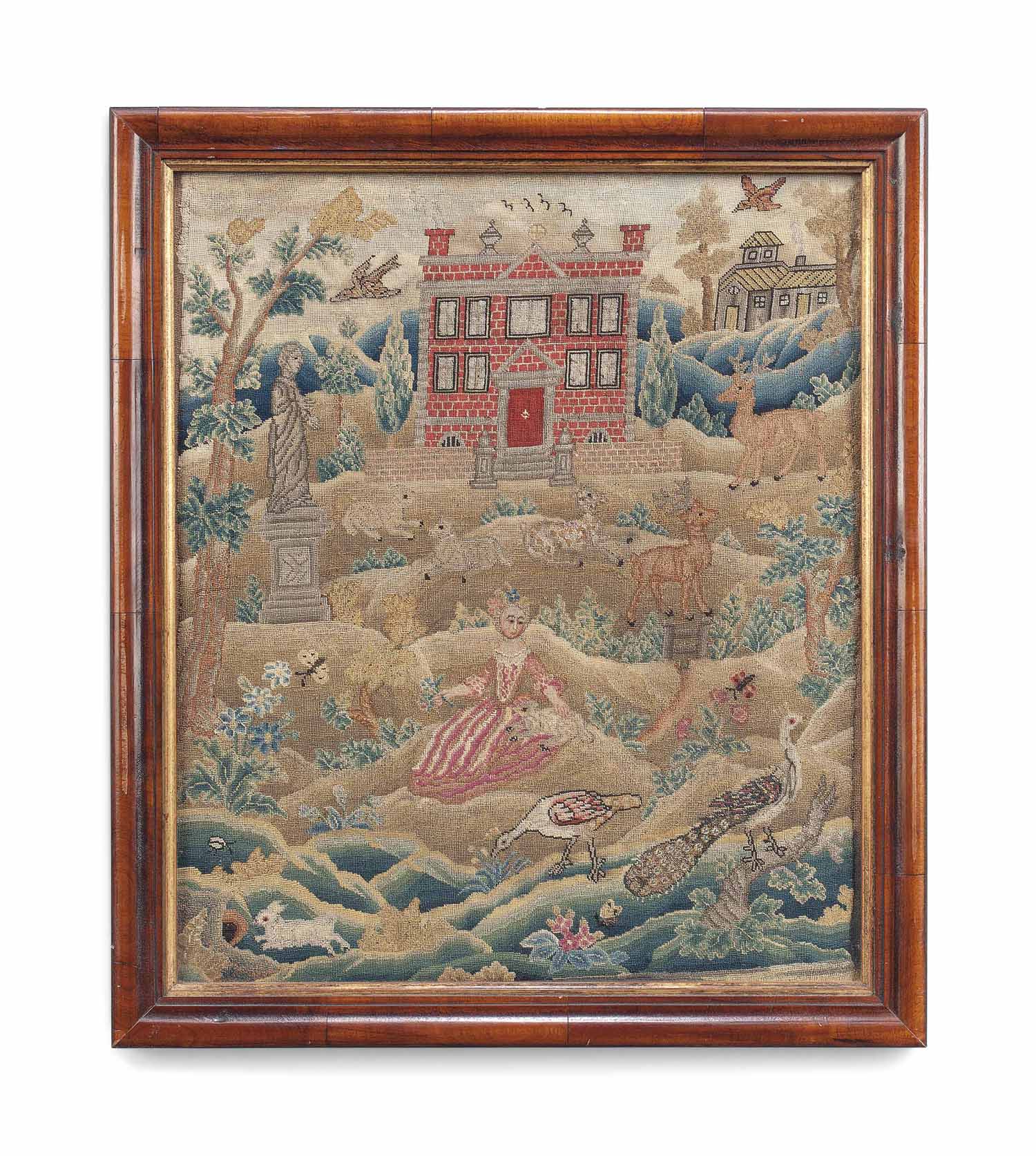 A George Ii Petit Point Needlework Panel Early 18th Century