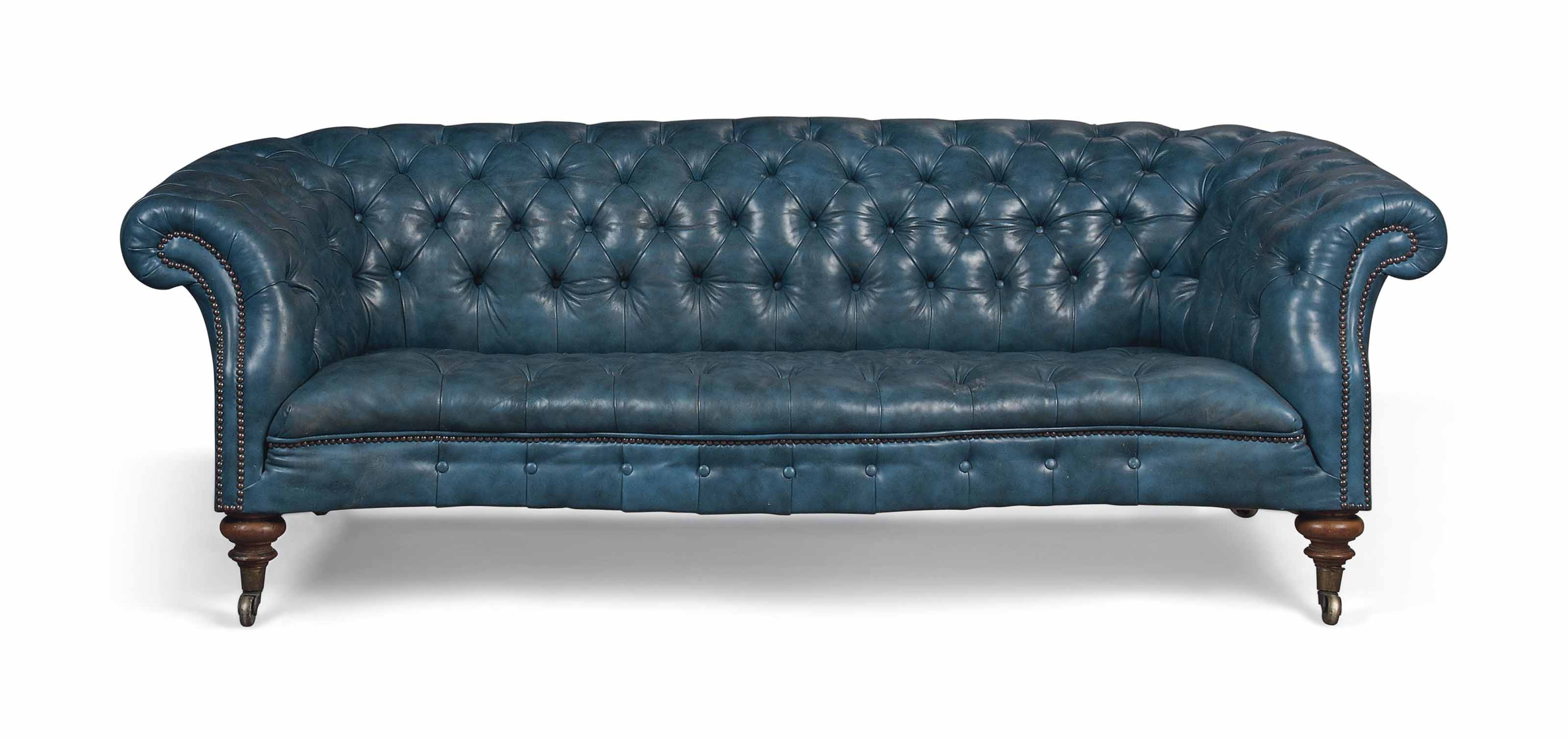 A VICTORIAN WALNUT CHESTERFIELD SOFA