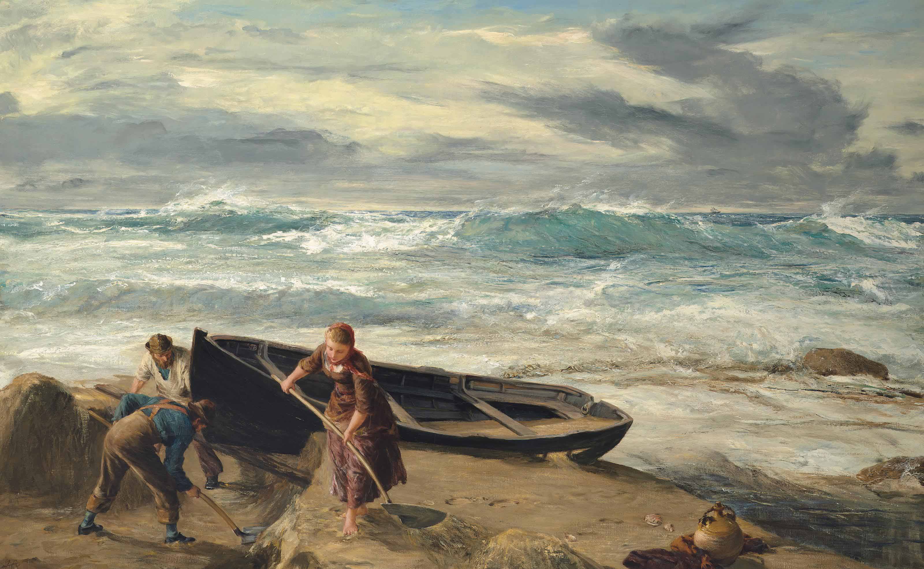 James Clarke Hook, R.A. (18191907) , Last night's disaster Christie's