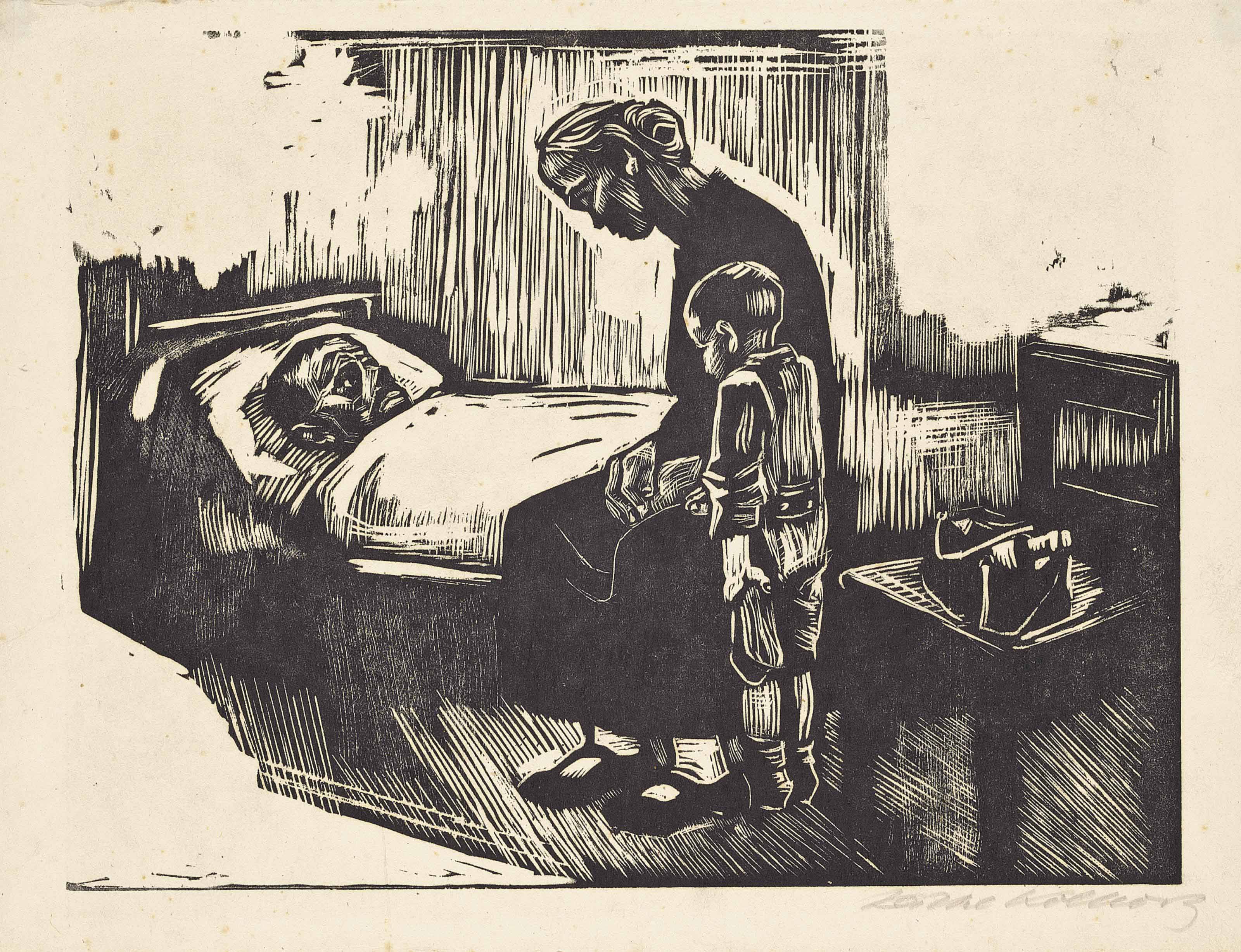 Käthe Kollwitz (18671945) , Besuch im Krankenhaus