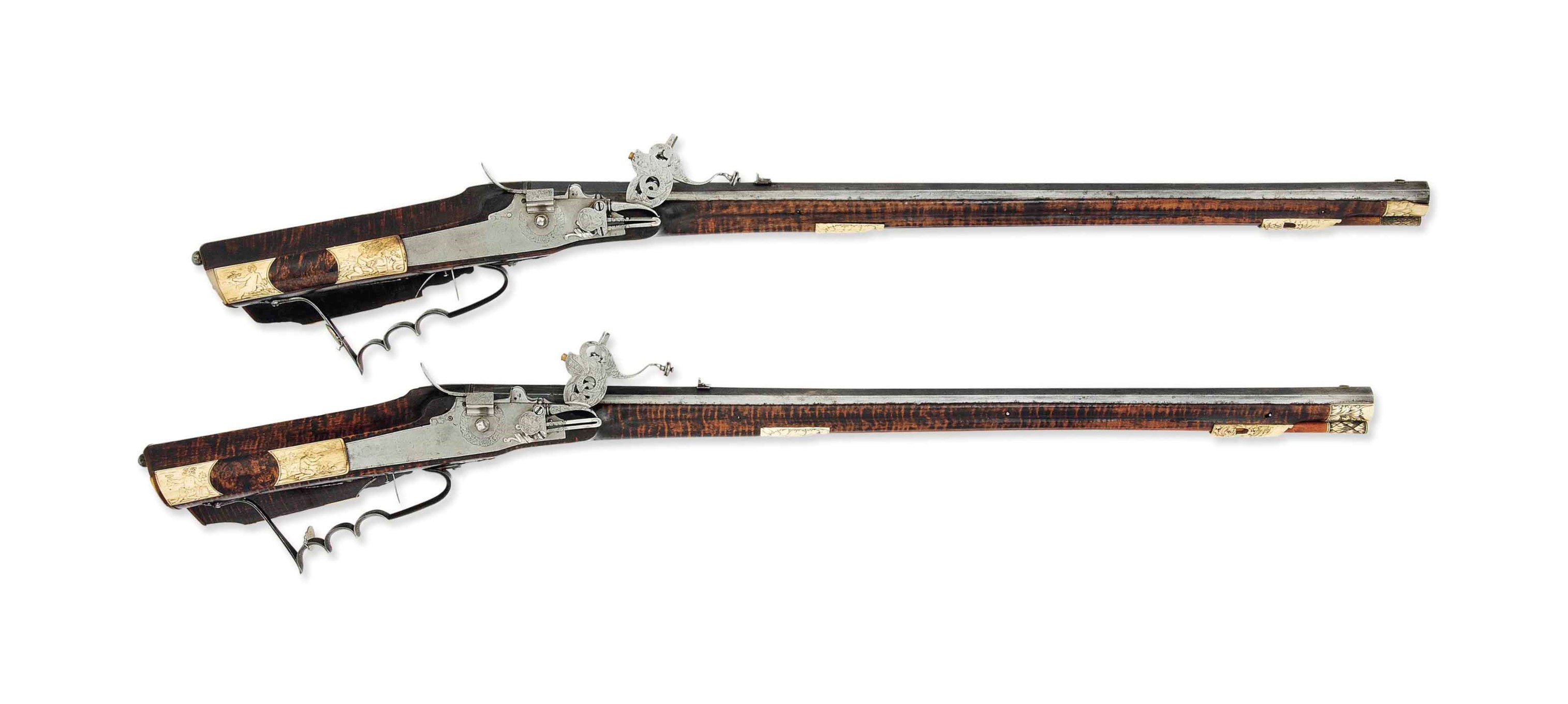 A PAIR OF AUSTRIAN (VIENNESE) WHEELLOCK SPORTING RIFLES, BY