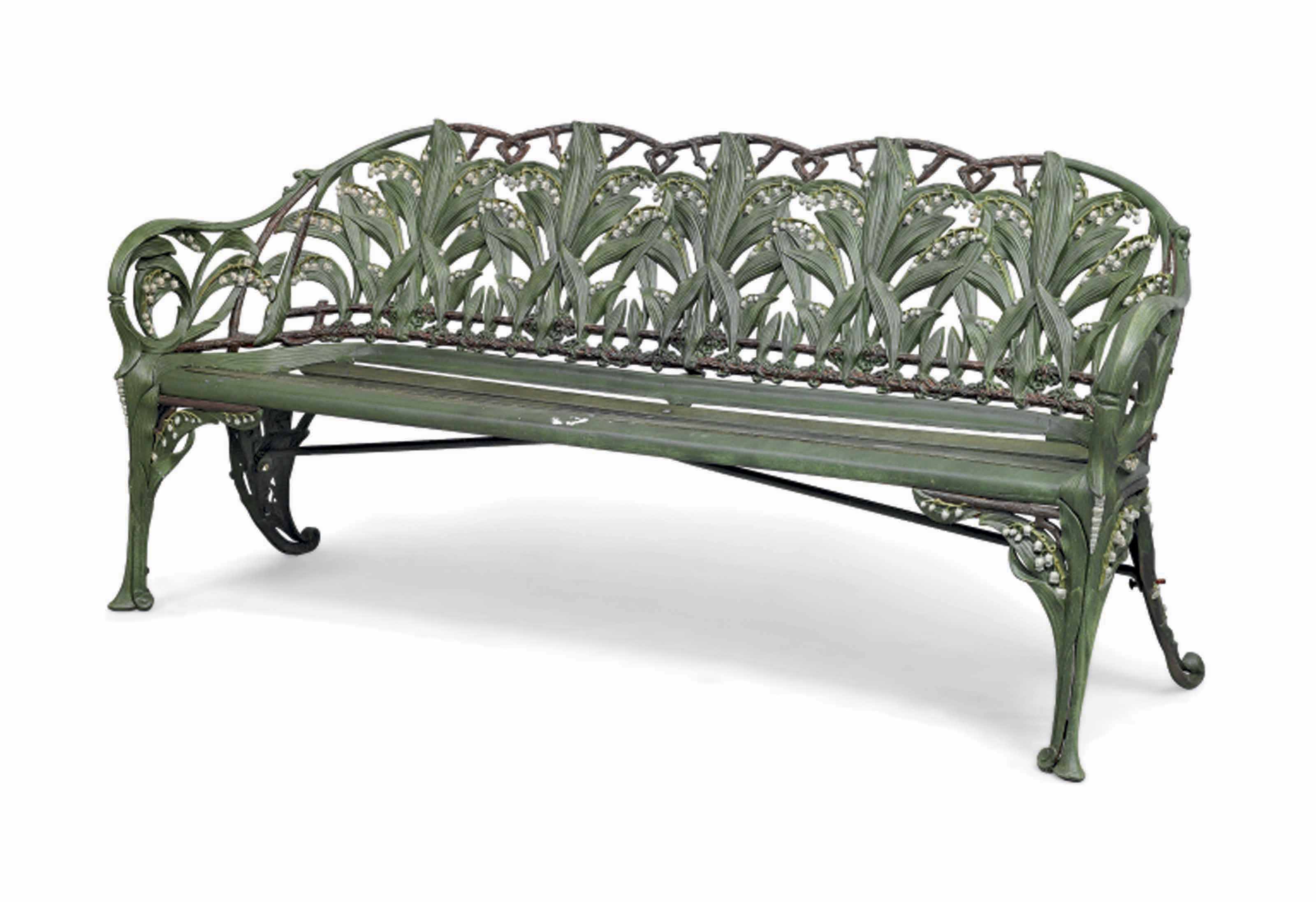 A Victorian Lily Of The Valley Pattern Cast Iron Garden Bench