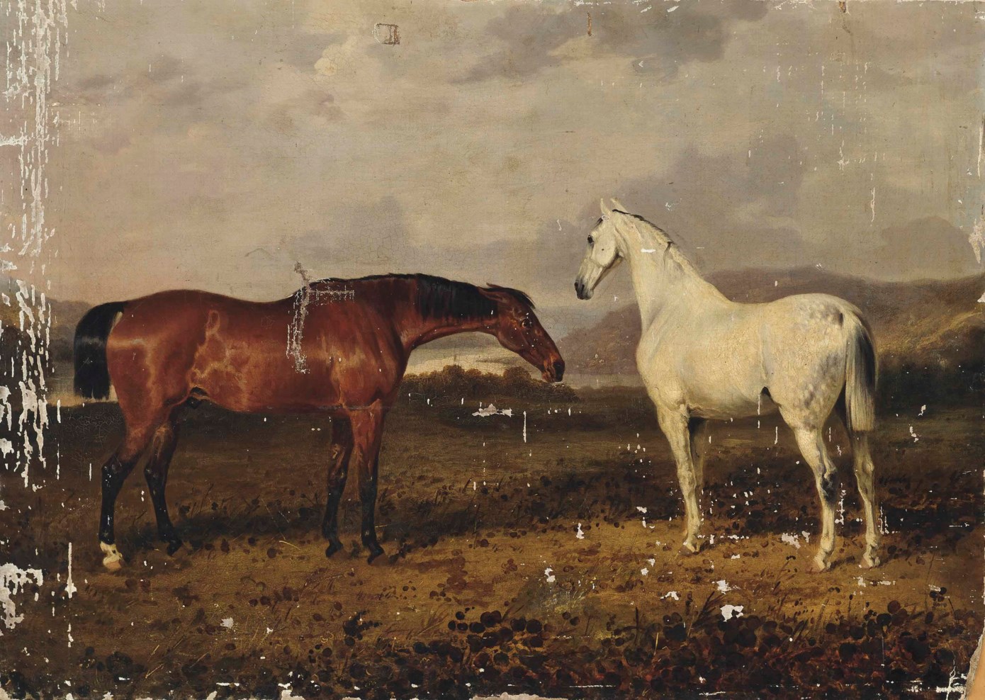 Circle of William b (17801846), A dappled grey and a bay hunter in