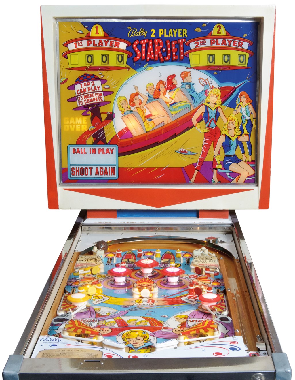 AN ELECTRO-MECHANICAL STAR-JET PINBALL MACHINE