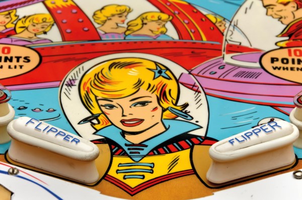 AN ELECTRO-MECHANICAL STAR-JET PINBALL MACHINE