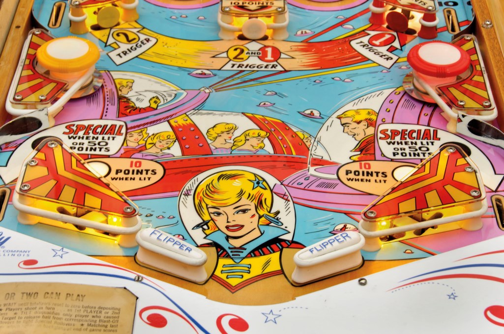 AN ELECTRO-MECHANICAL STAR-JET PINBALL MACHINE