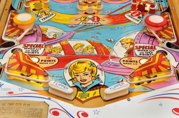 AN ELECTRO-MECHANICAL STAR-JET PINBALL MACHINE