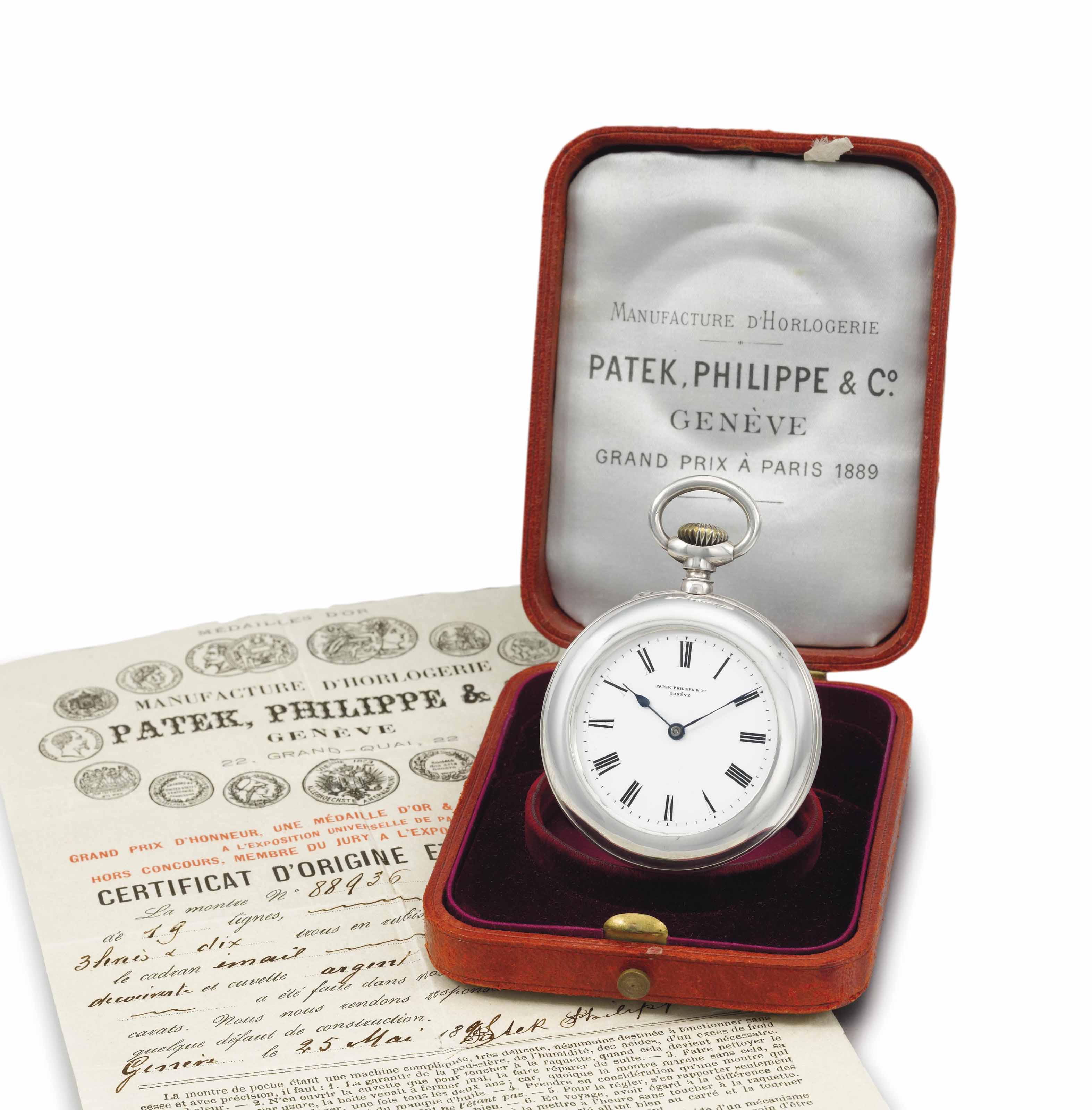 Patek Philippe A Fine And Rare Silver Half Openface Keyless