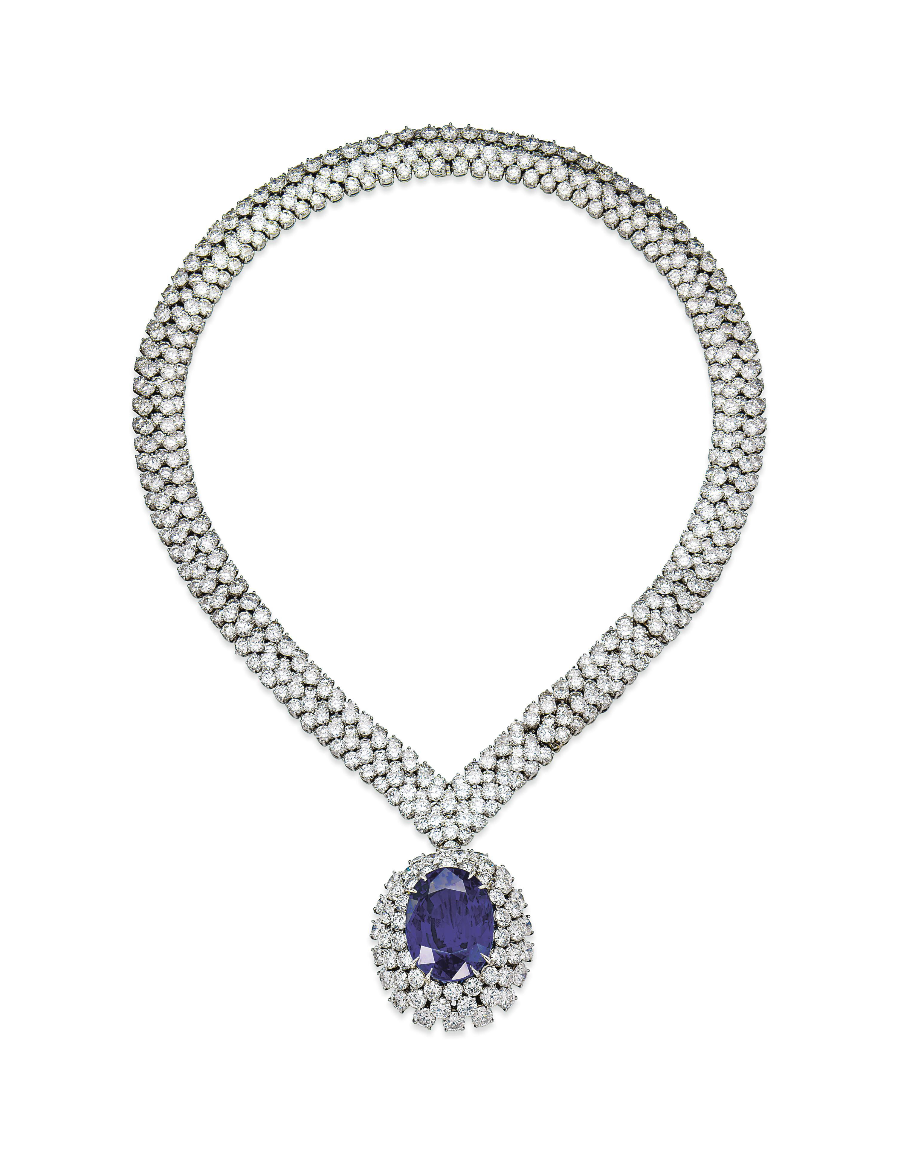A SAPPHIRE AND DIAMOND NECKLACE, BY HARRY WINSTON | Christie's