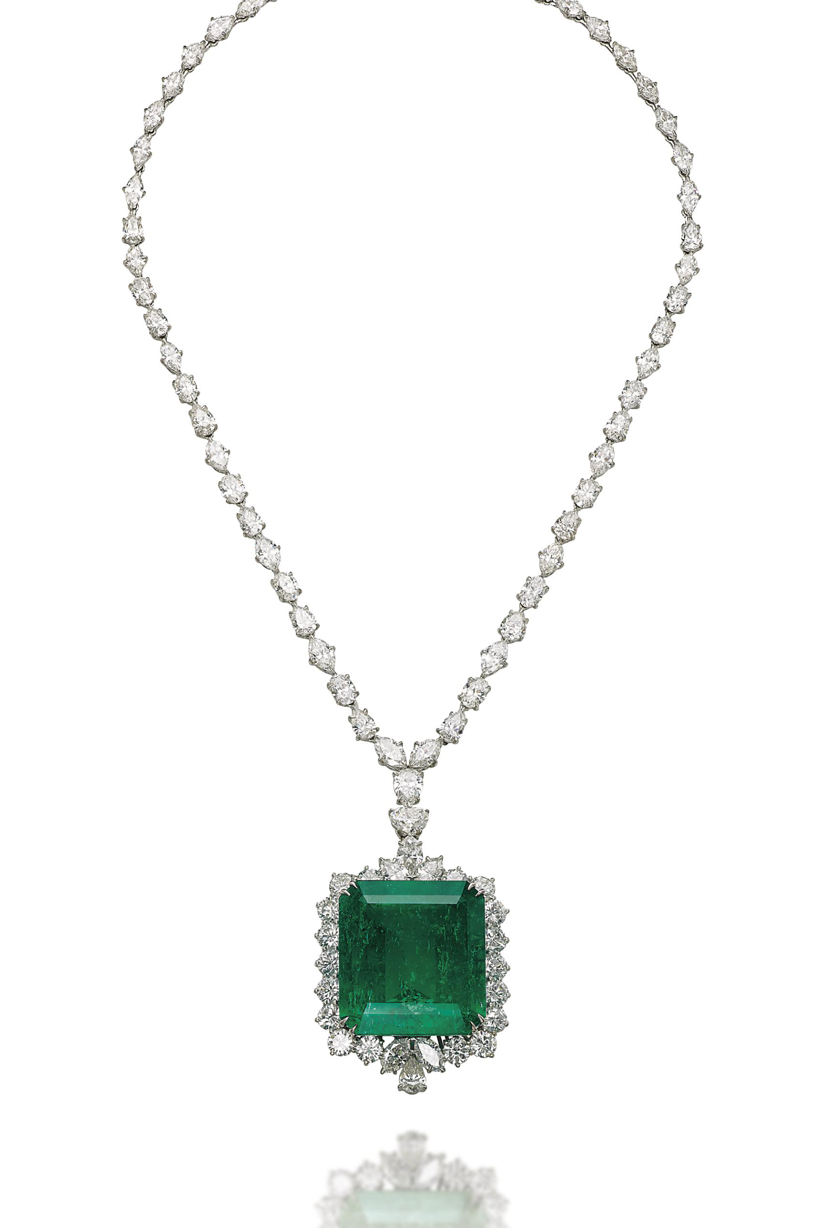 AN EMERALD AND DIAMOND PENDANT/NECKLACE, BY CHATILA Christie's