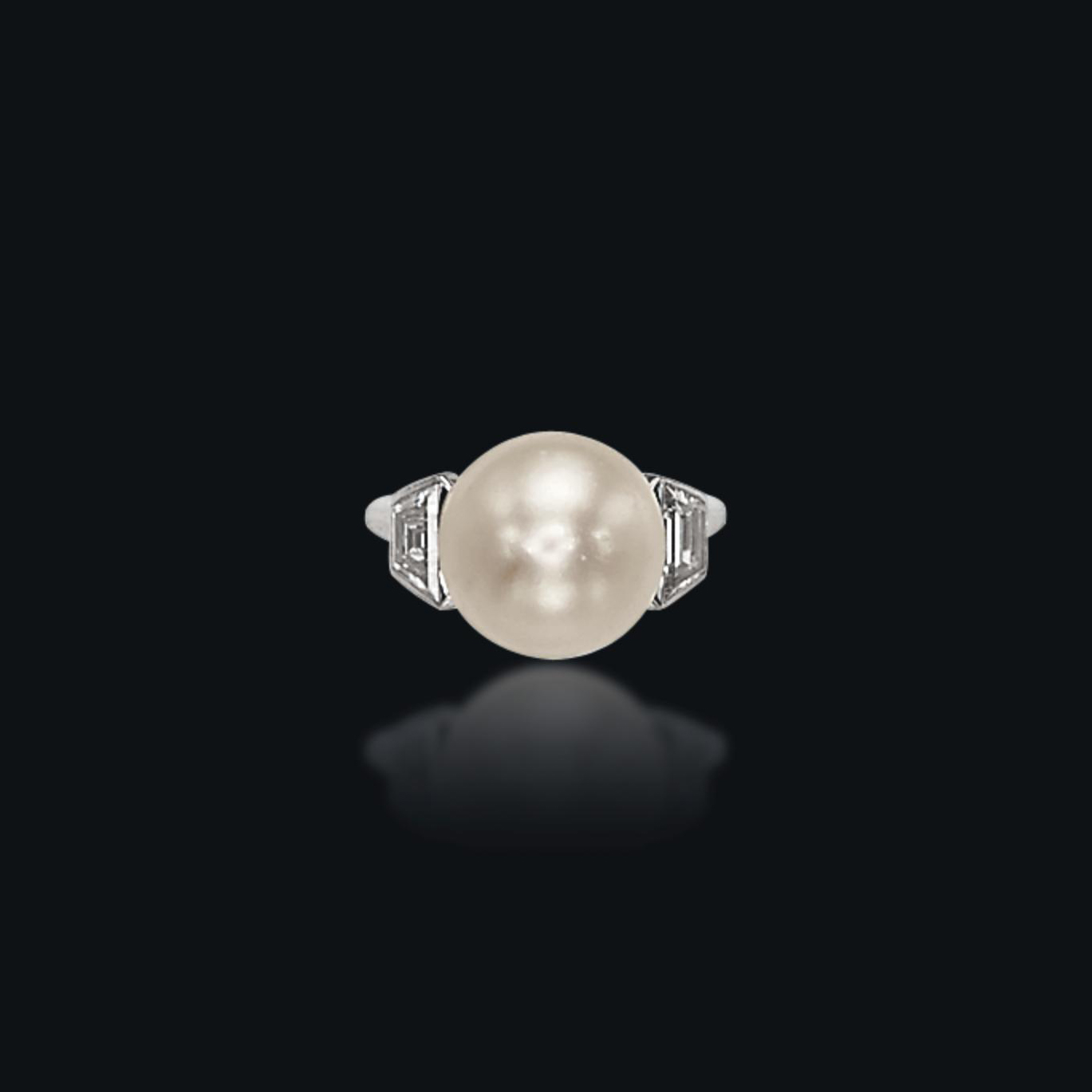 cartier pearl diamond ring