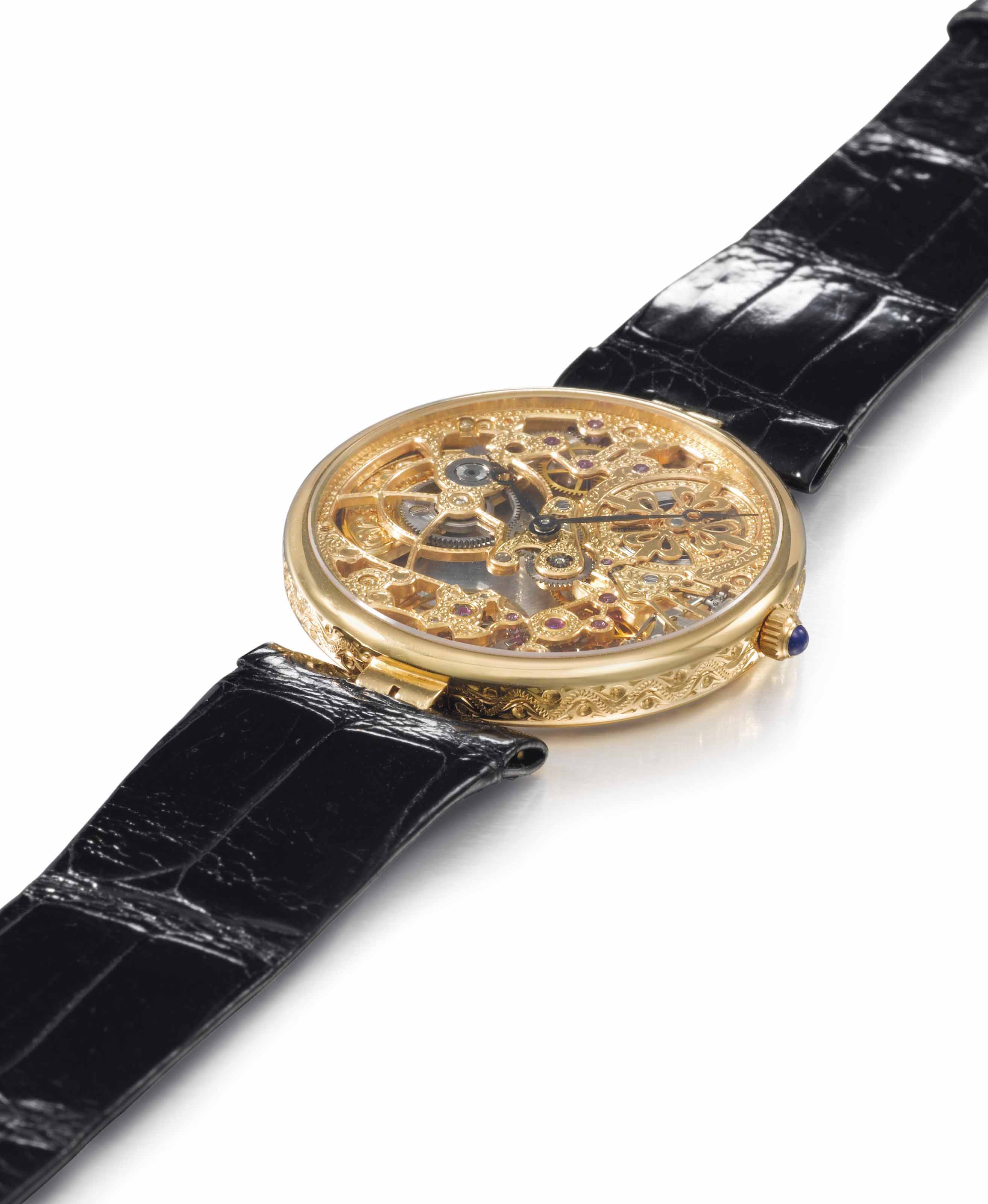 Patek Philippe. A very fine and rare 18K gold openface minute